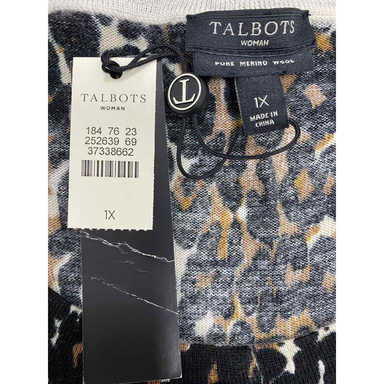 Robert Talbott Talbots Women Merino Wool Elbow Sleeve Sweat Size 1X A000611 Size XXL / US 16-18 / IT 52-54 - 3 Thumbnail