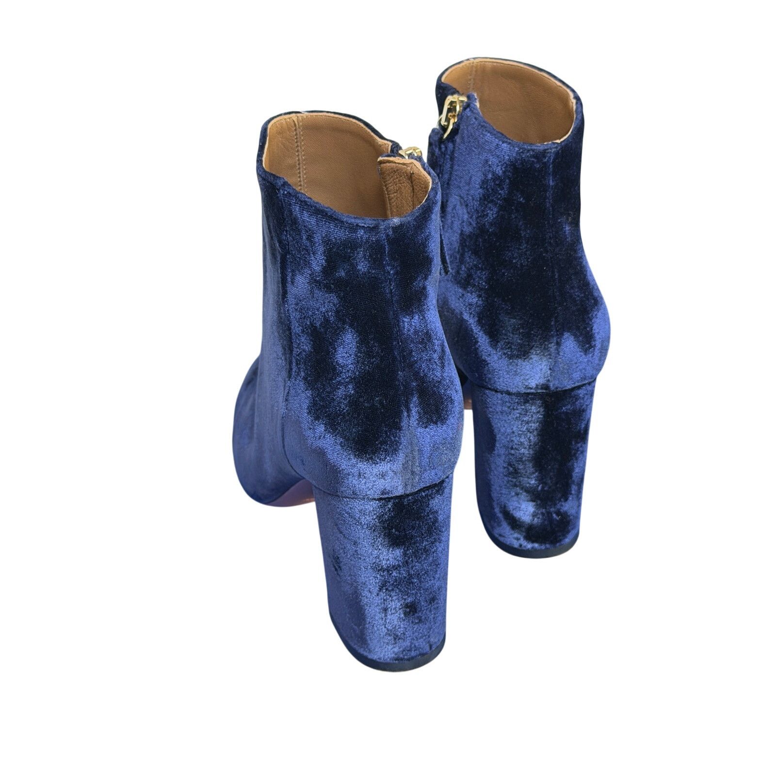Other Aquazzura Firenze *Like New* Navy Velvet Boots Size US 7 / IT 37 - 2 Thumbnail