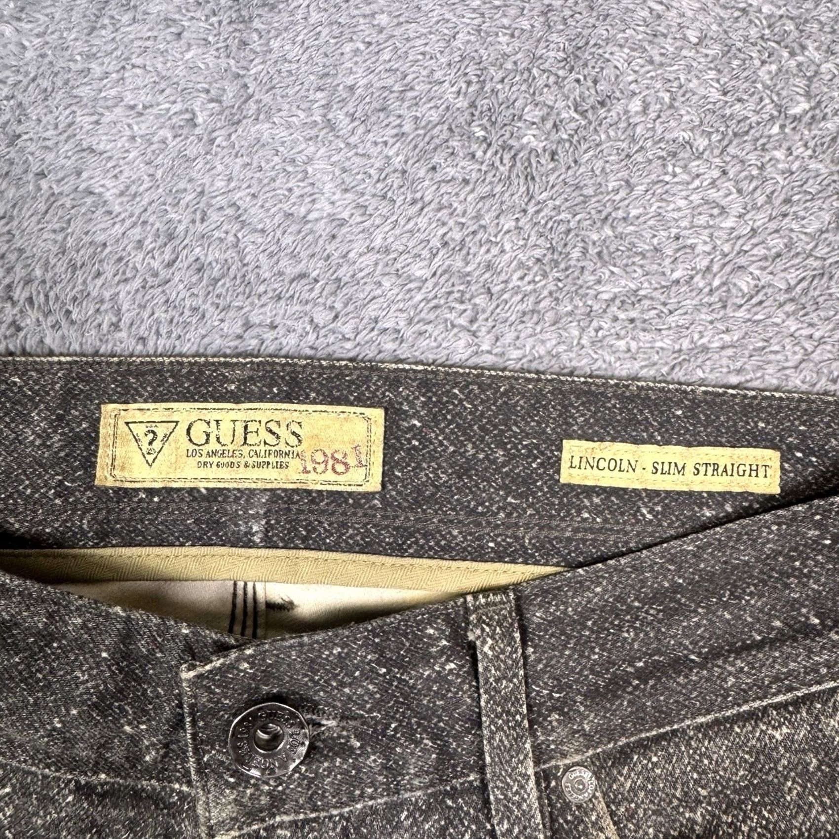 Guess GUESS Jeans Mens 33 Brown Lincoln Men 33x33 Slim Straight Whisker Snakeskin Wash Grunge Size US 33 - 5 Thumbnail