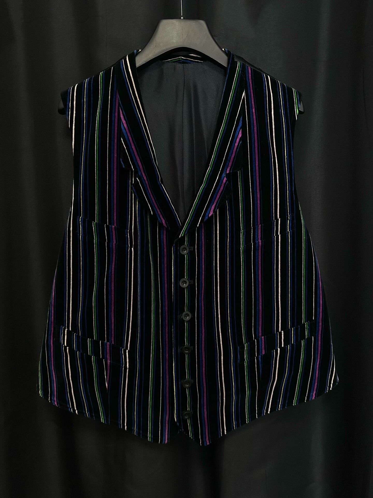 Yohji Yamamoto yohji yamamoto 1993 velvet striped vest Size US M / EU 48-50 / 2 - 1 Thumbnail