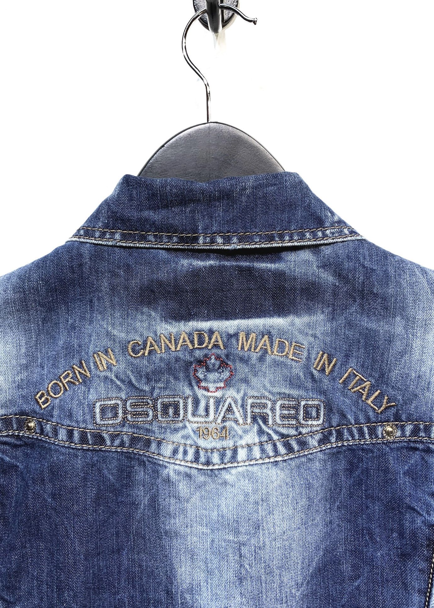 Dsquared2 Dsquared2 Washed Blue Embroidered Button Denim Jacket Size US M / EU 48-50 / 2 - 6 Thumbnail