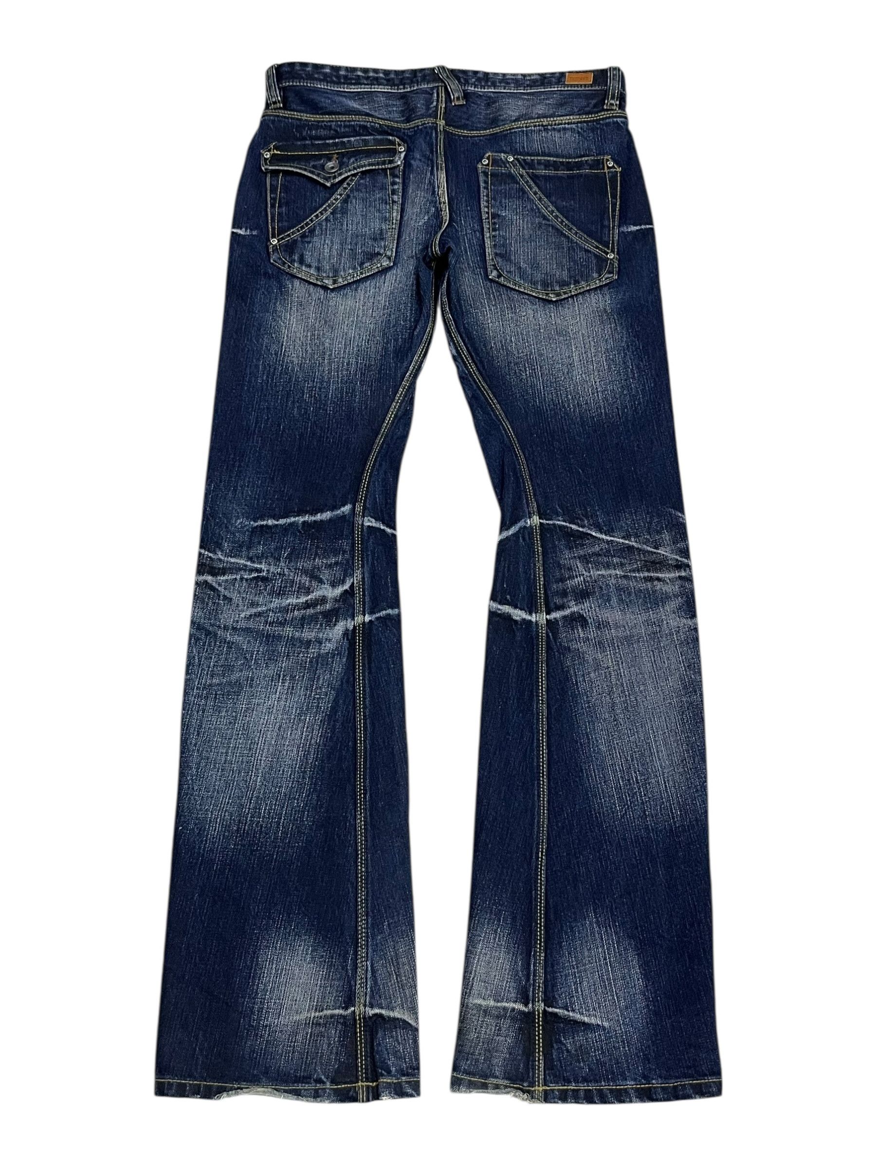 HIDEAWAYS RARE🔥NICOLE CLUB FOR MEN Punk Whiskers Twisted Flare Denim Size US 31 - 5 Thumbnail