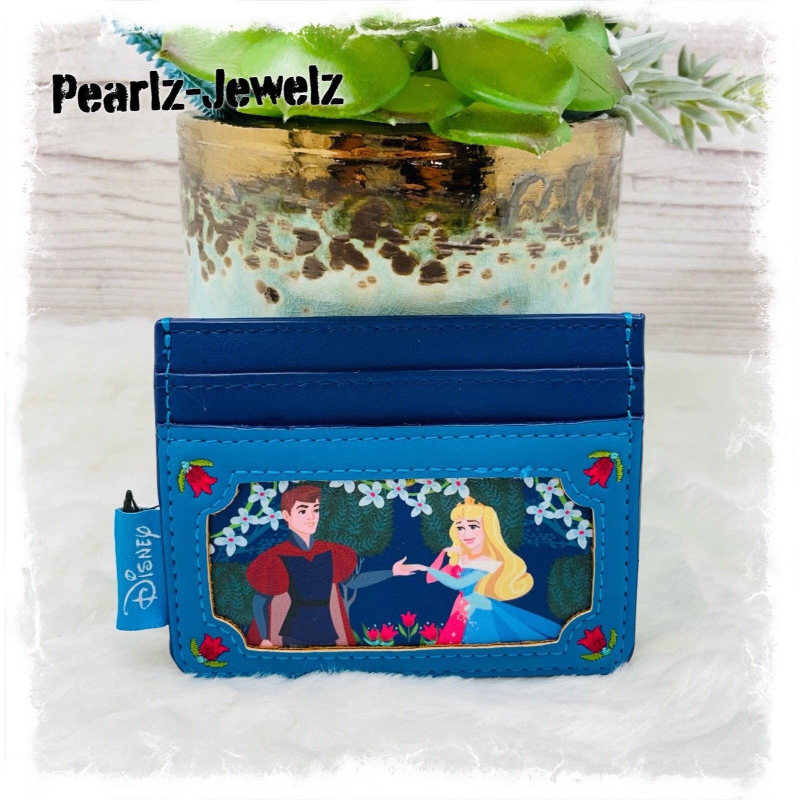 Disney Loungefly Disney Sleeping Beauty Aurora Floral Cardholder Bo Size ONE SIZE - 1 Thumbnail