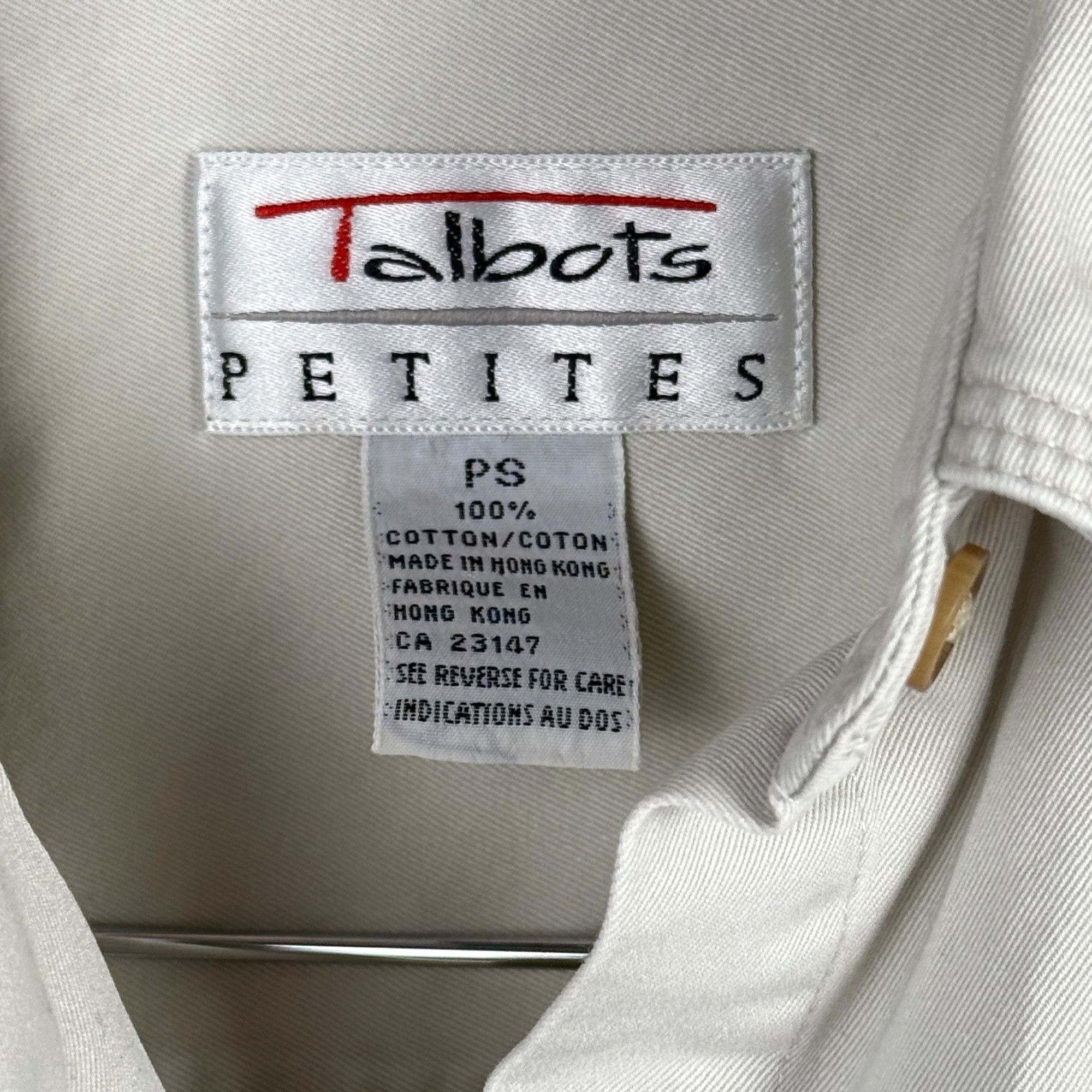 Talbots Talbots Petites Beige Denim Button-Front Shirt Long-Sleeve S Size S / US 4 / IT 40 - 2 Thumbnail