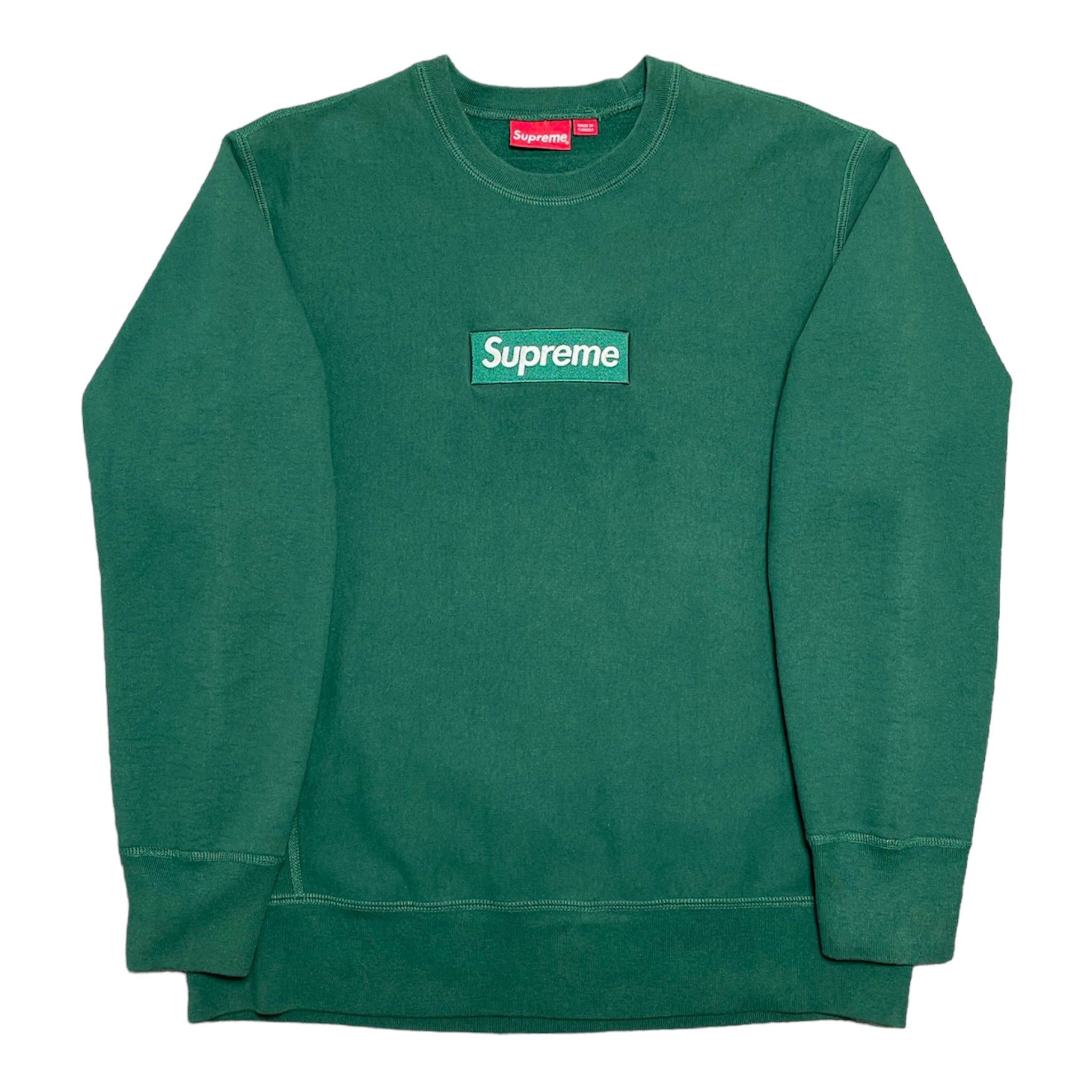 Supreme Box Logo Crewneck Sweatshirt (FW18) Dark Green | Grailed