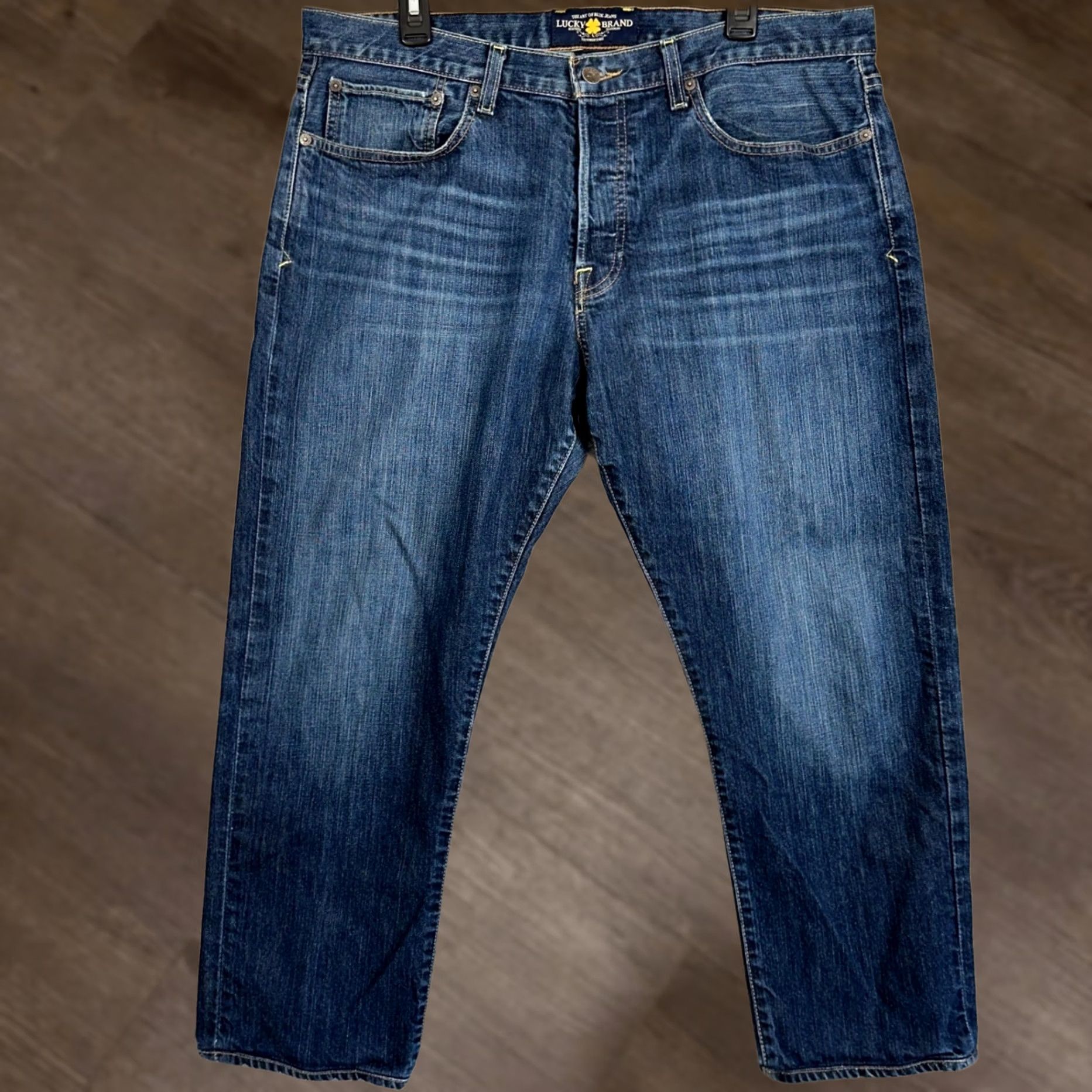Lucky Brand Lucky Brand 121 Heritage Slim Jeans Mens 38X30 Blue Button Fly Denim Straight Slim 5-Pocket Modern Casual Menswear Size US 38 / EU 54 - 1 Thumbnail
