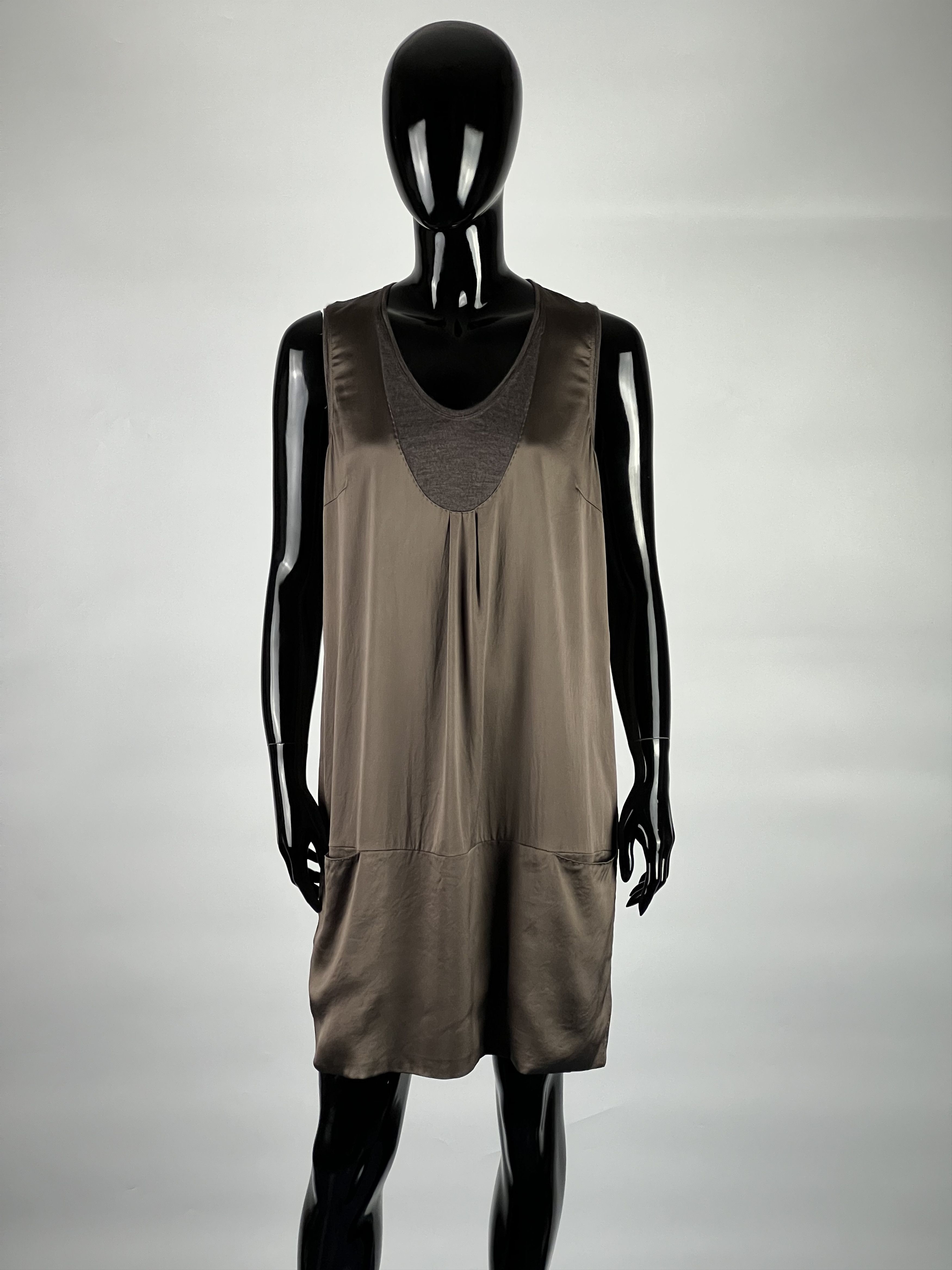 Brunello Cucinelli Brunello Cucinelli Sleeveless Silk Dress Size L/XL Size L / US 10 / IT 46 - 1 Thumbnail