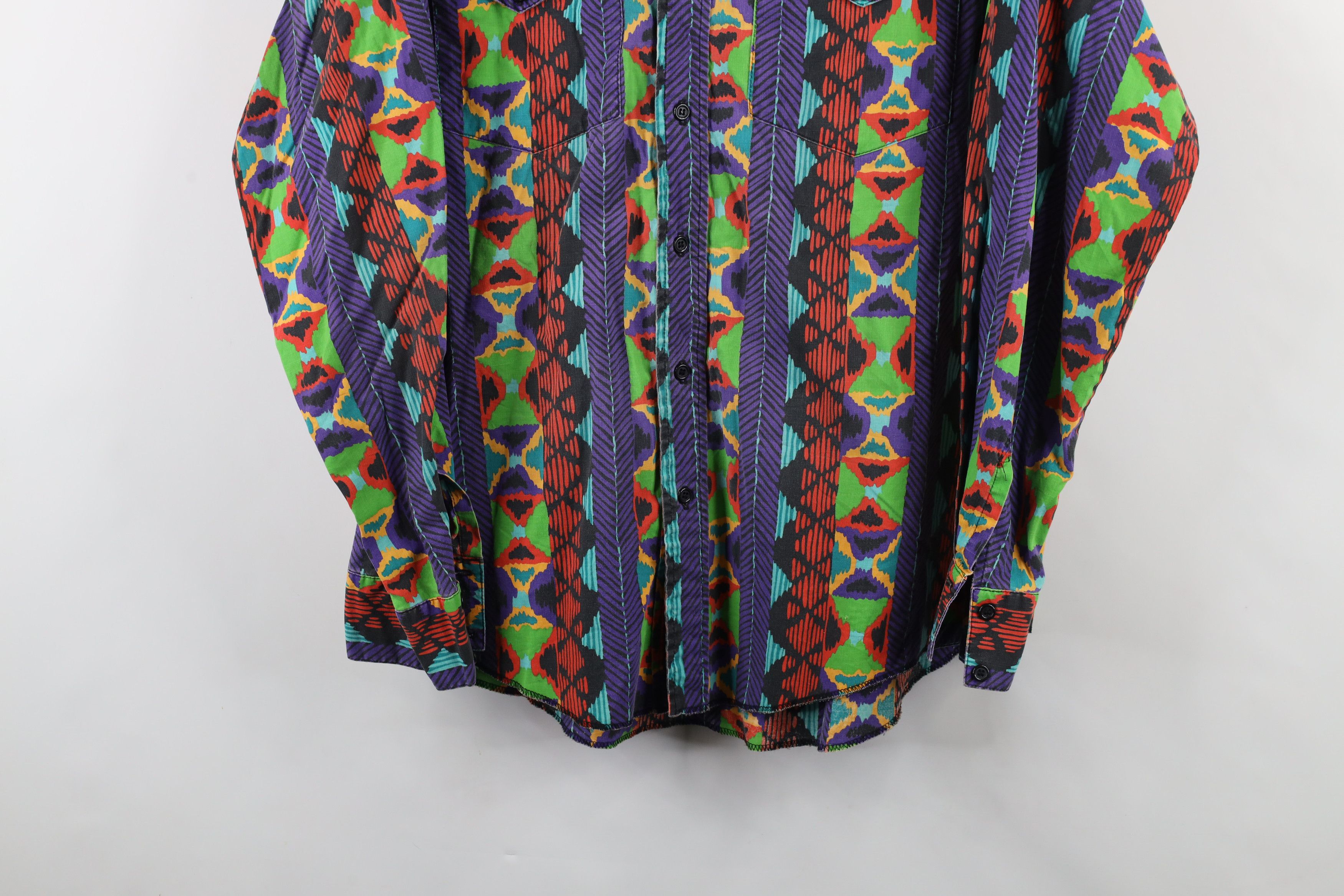 Vintage Vintage 90s Western Cowboy Band Collar Button Shirt USA Size US XL / EU 56 / 4 - 3 Thumbnail