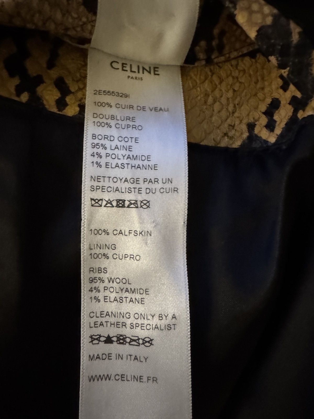 Celine Celine by Hedi Slimane SS20 Python Print Calfskin Blouson Size US L / EU 52-54 / 3 - 9 Thumbnail