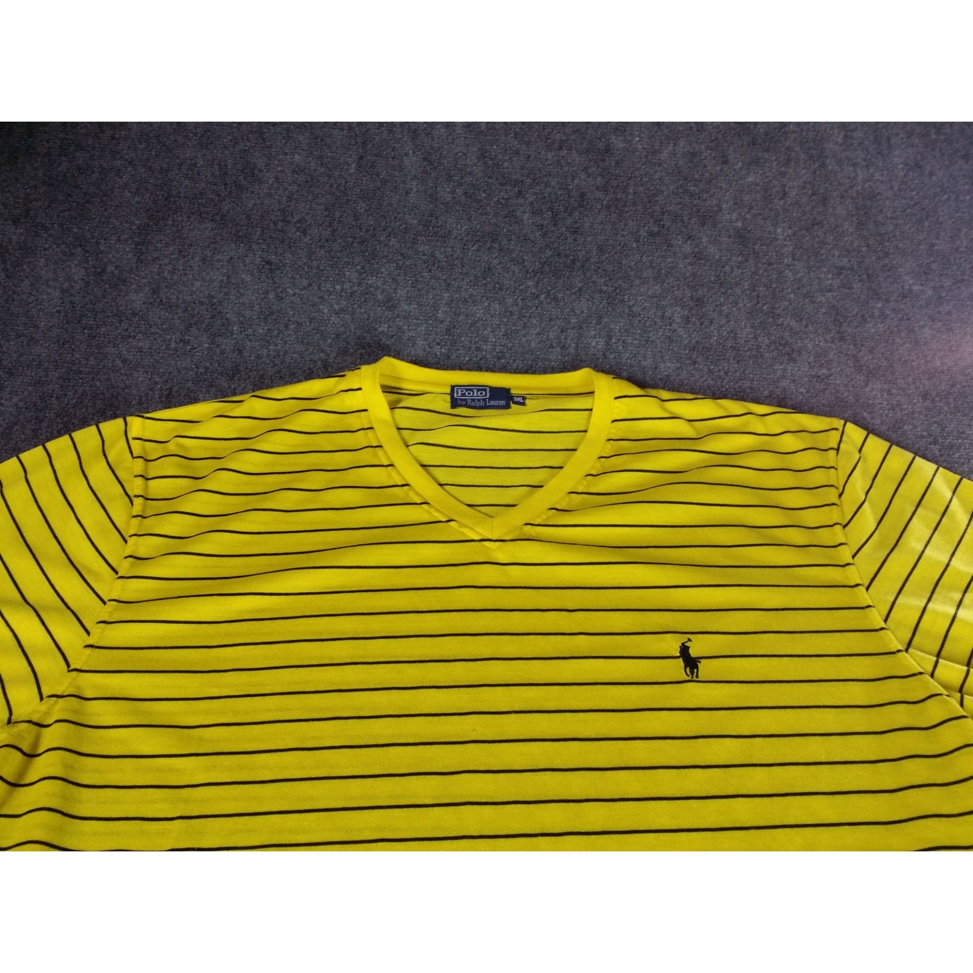 Polo Ralph Lauren Polo Ralph Lauren Tshirt Men Sz 3XL Striped Yellow Black V N Size US XXL / EU 58 / 5 - 2 Thumbnail