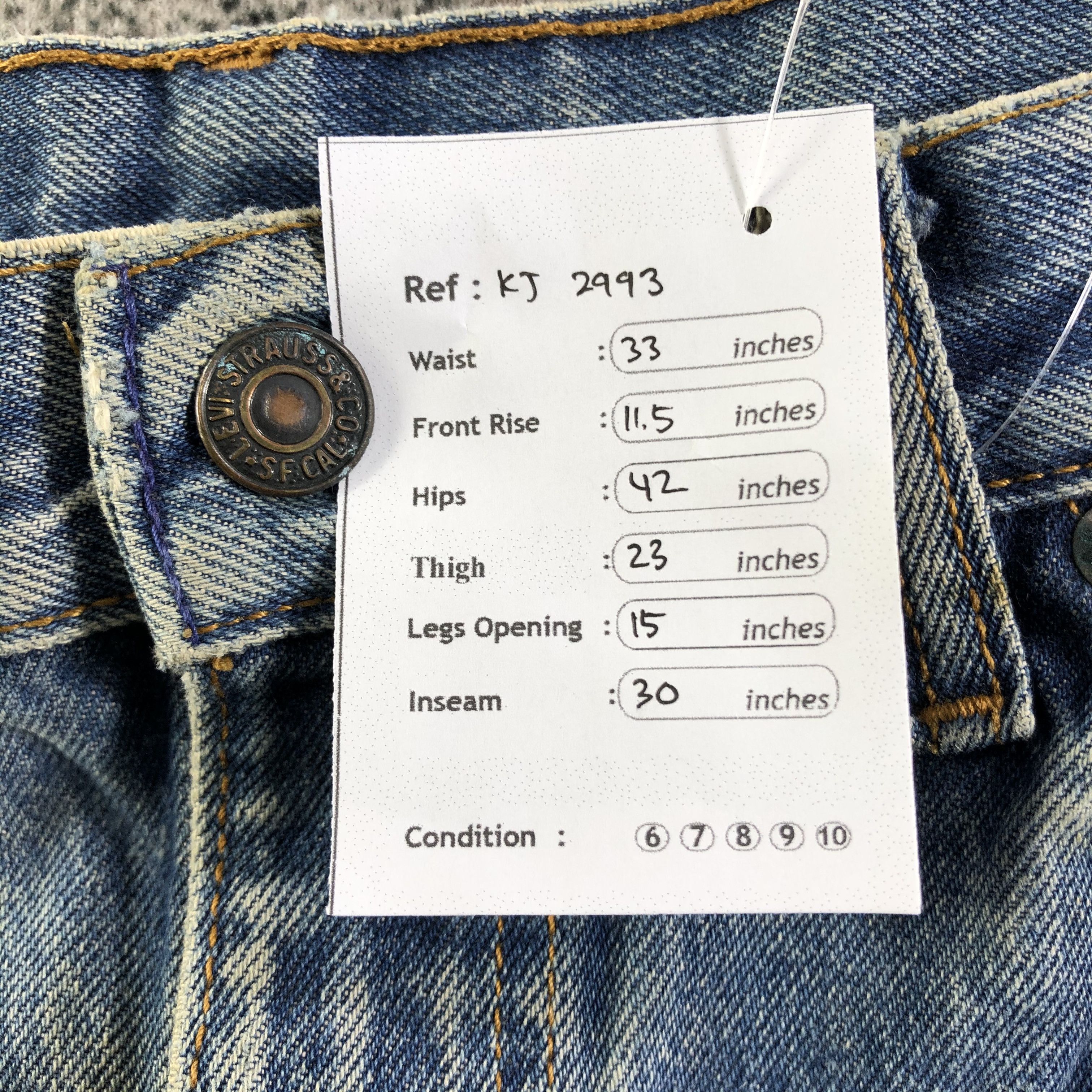 Levi's Vintage Levis 505 Jeans Orange Tab Distress Denim KJ2993 Size US 33 - 10 Thumbnail