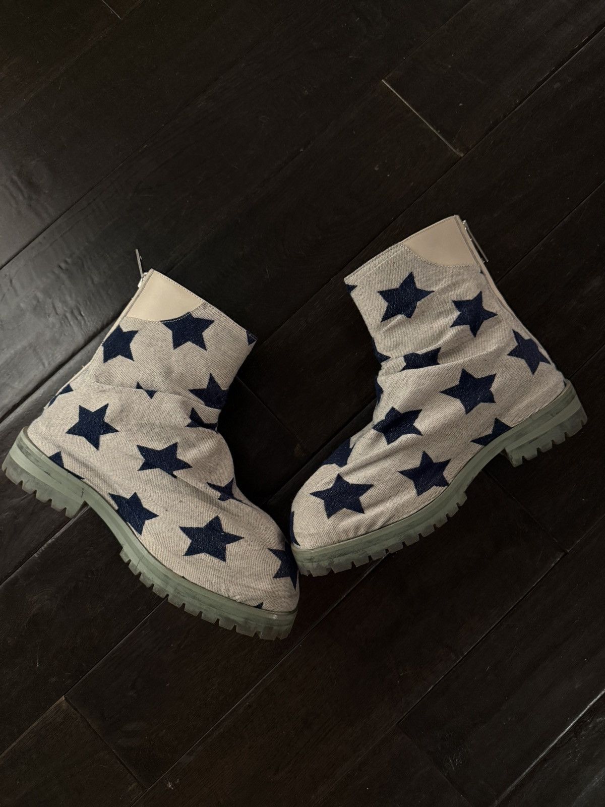 424 424 White Zip Shine Calf Cuban Boots | Grailed