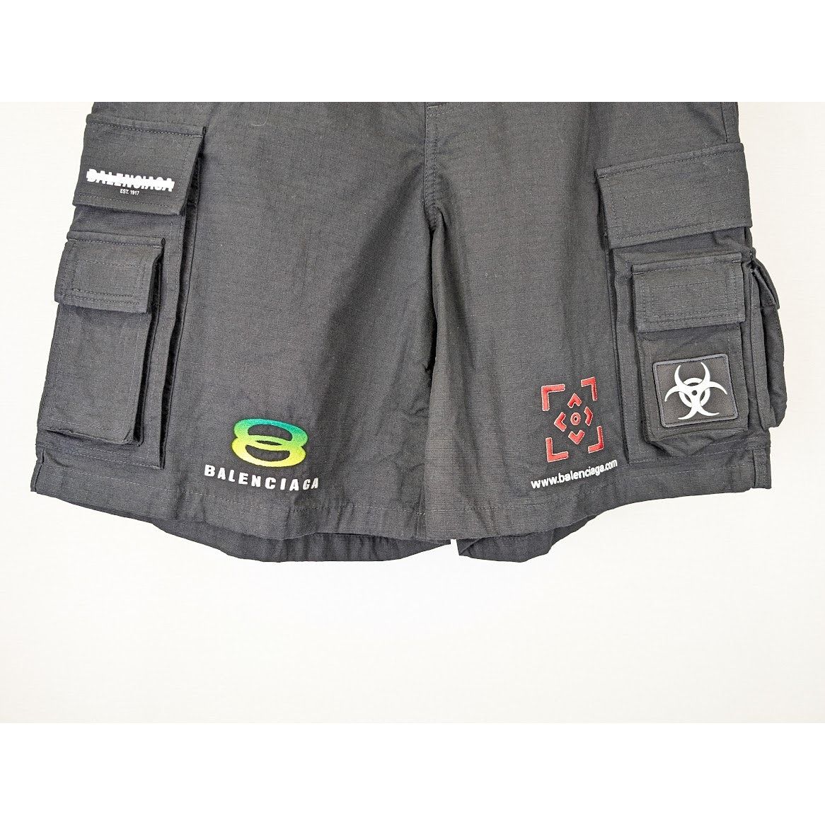 Balenciaga o1rshd1 Cotton Ripstop Gamer Shorts in Black Size US 28 / EU 44 - 10 Thumbnail