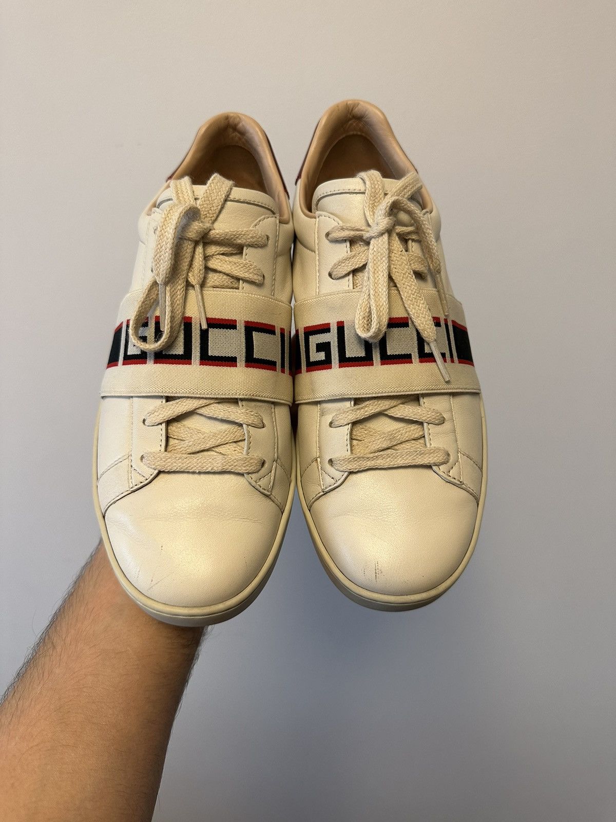 Gucci GUCCI Ace ‘Stripe Ivory’ low top sneakers leather 525269 Size US 9 / IT 39 - 11 Thumbnail