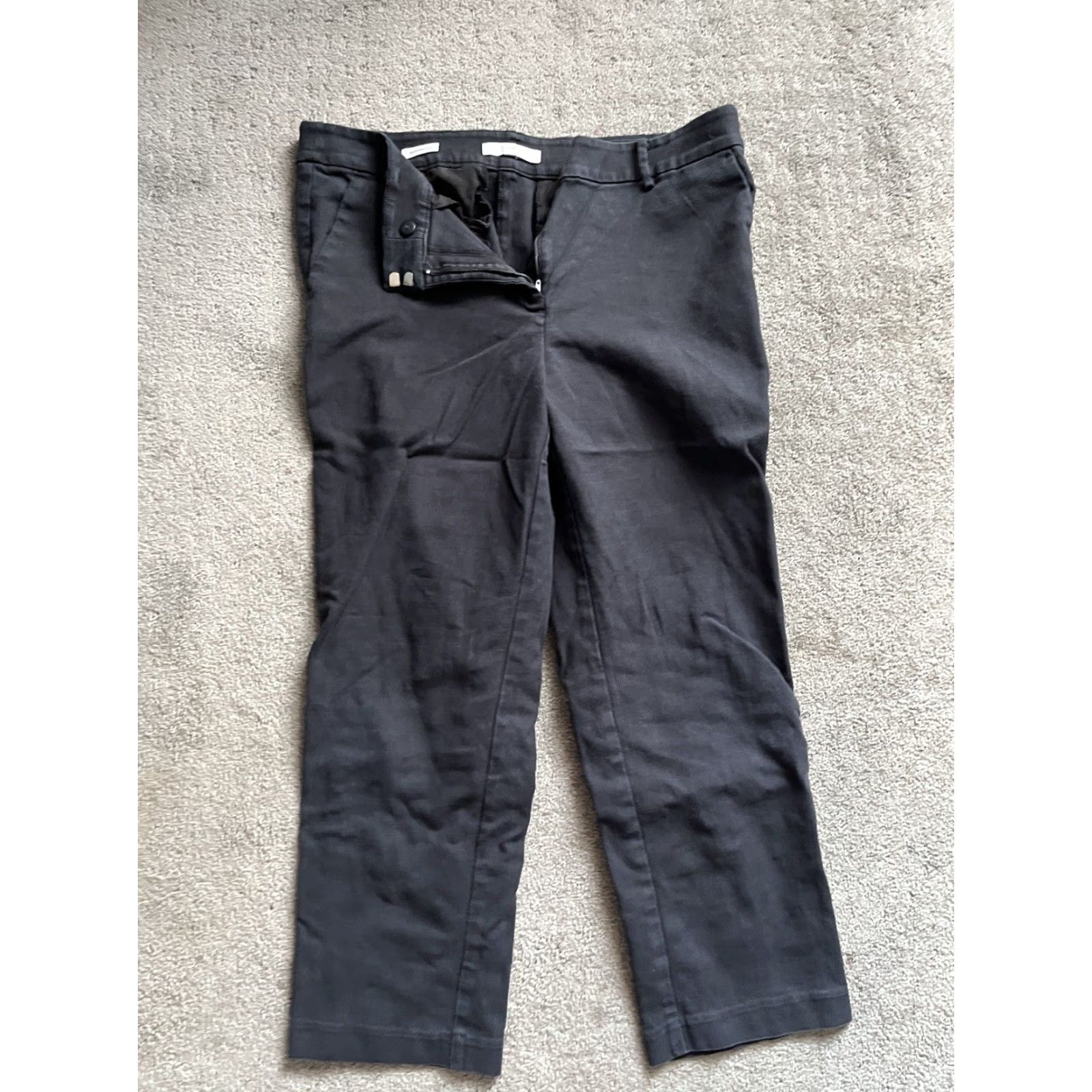 Ann Taylor Ladies Ann Taylor LOFT The Riviera Slim Pant Chino Pants Size 12 Black Size 34" / US 12 / IT 48 - 2 Thumbnail