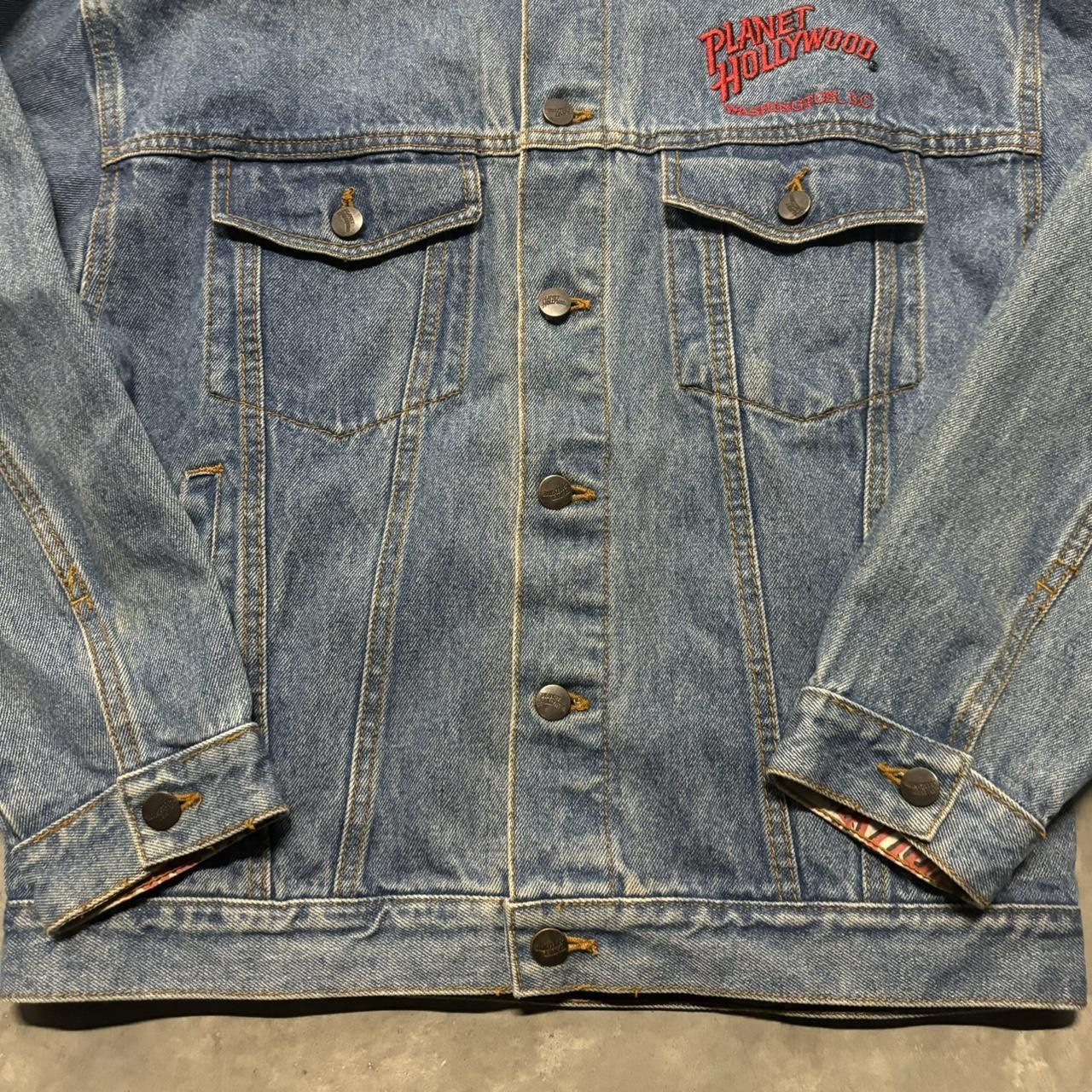Planet Hollywood × Vintage Crazy Vintage 90s Planet Hollywood Embroidered Denim Jean Jacket! Size US M / EU 48-50 / 2 - 5 Thumbnail