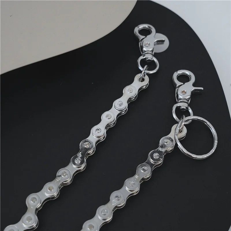 Vintage Punk Rock Unique Metal Minimalist Bicycle Chain Keychains Size ONE SIZE - 6 Thumbnail