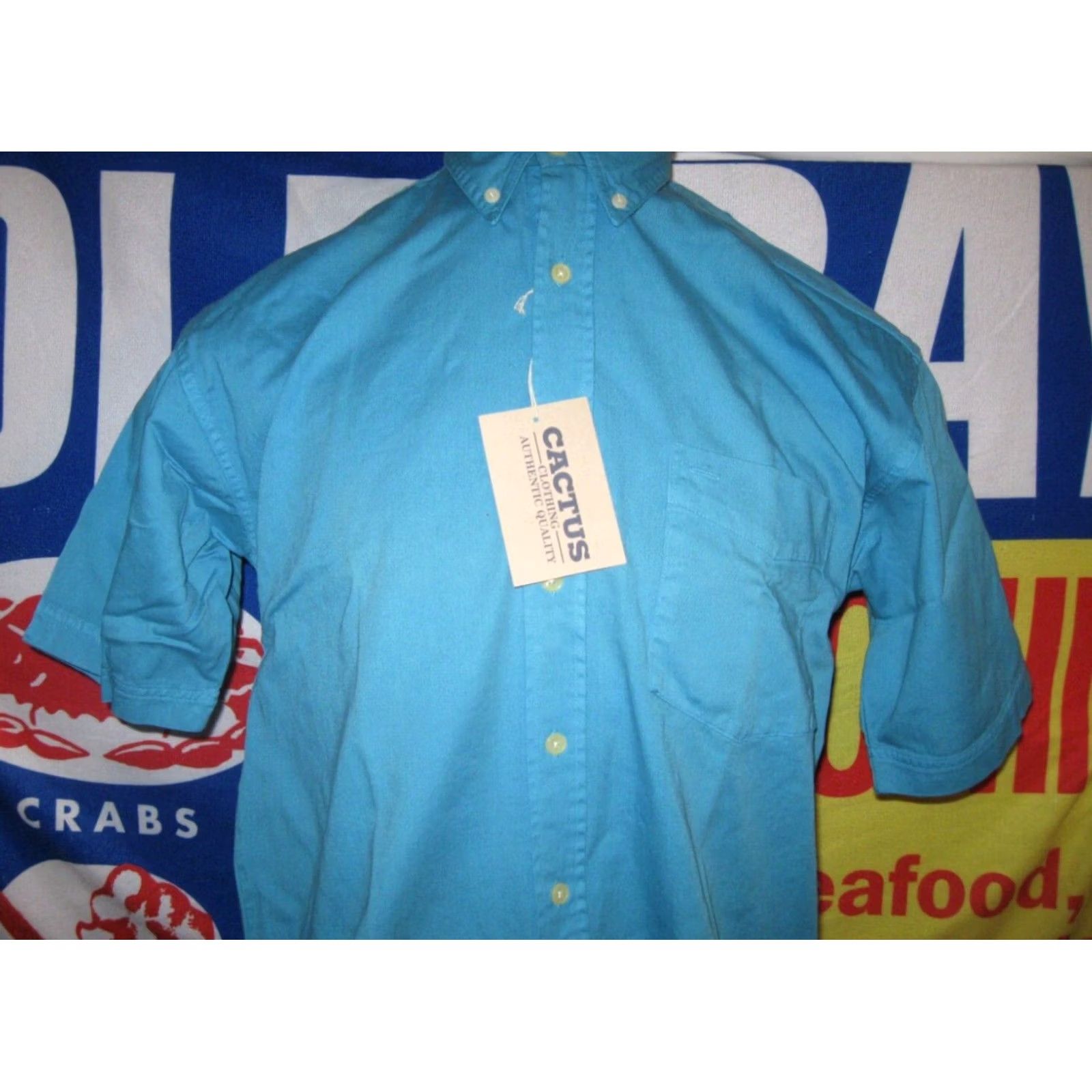 Vintage Cactus Shirt Mens S Blue CLOTHING Button Down New flaw Men Casual SHORT SLEEVE Size US S / EU 44-46 / 1 - 2 Thumbnail