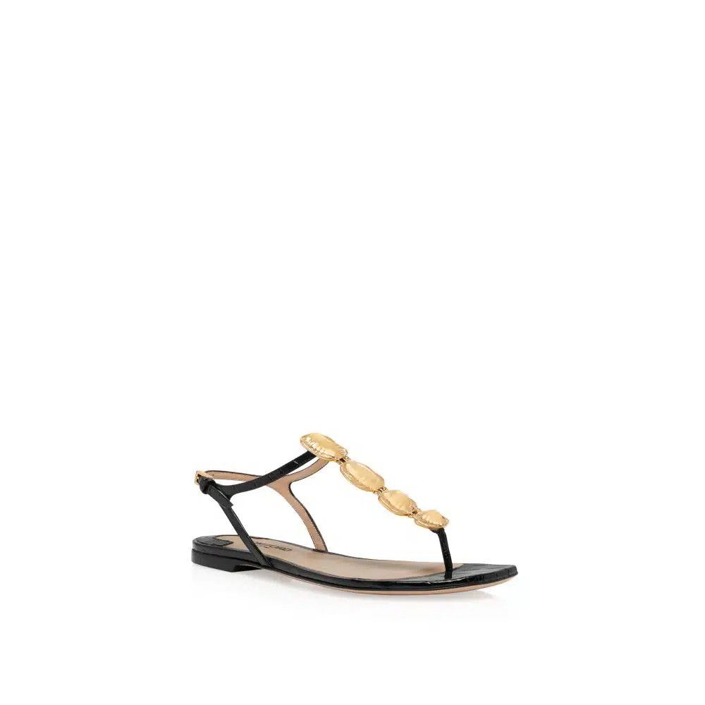 Tom Ford o1loc1c0925 W3446 Titan Flat Sandals in Black Size US 6 / IT 36 - 2 Thumbnail