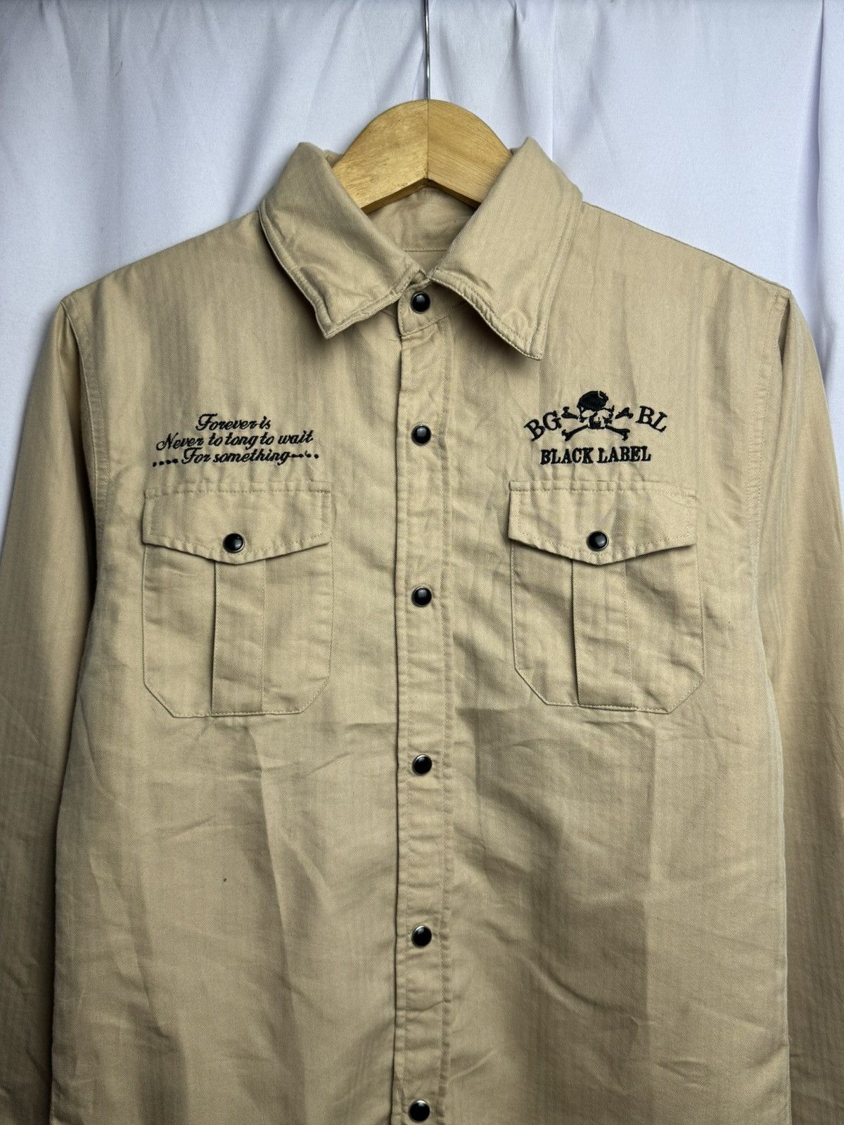 14th Addiction × GOSTAR DE FUGA × Japanese Brand Bernings Sho Shirt Button Japanese Skull Poem Size US M / EU 48-50 / 2 - 3 Thumbnail