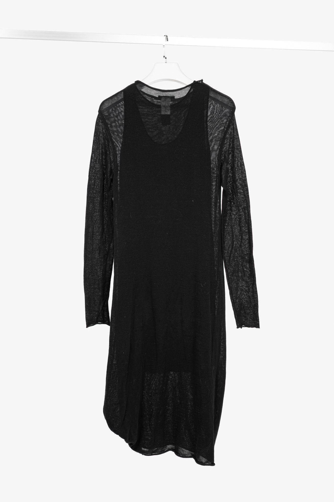 Sarah Pacini Sarah Pacini Black Knit Long-Sleeve Midi Dress Size M / US 6-8 / IT 42-44 - 2 Thumbnail