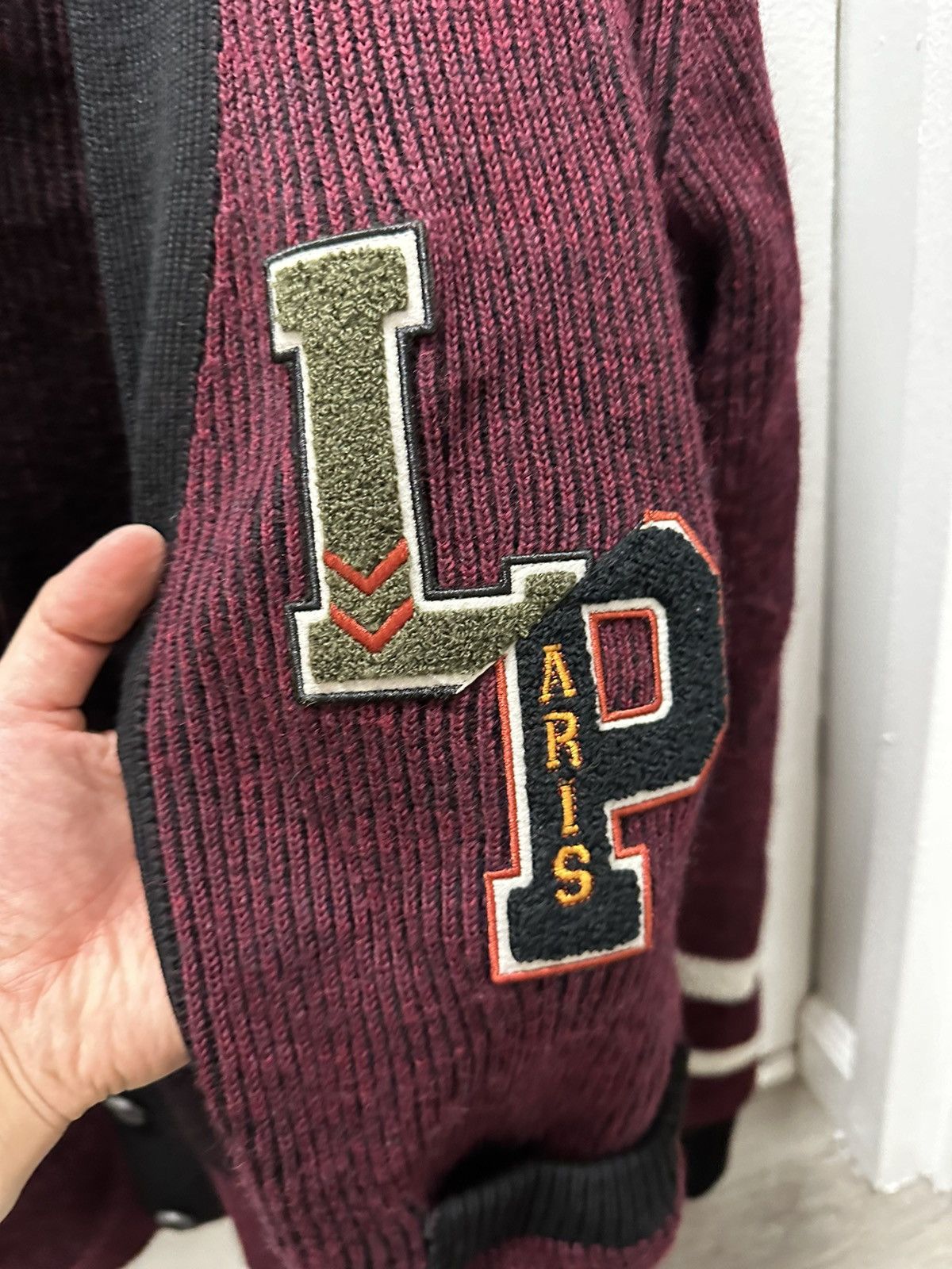 Lanvin LANVIN Varsity Logo Patch Wool Cardigan LARGE Size US L / EU 52-54 / 3 - 4 Thumbnail