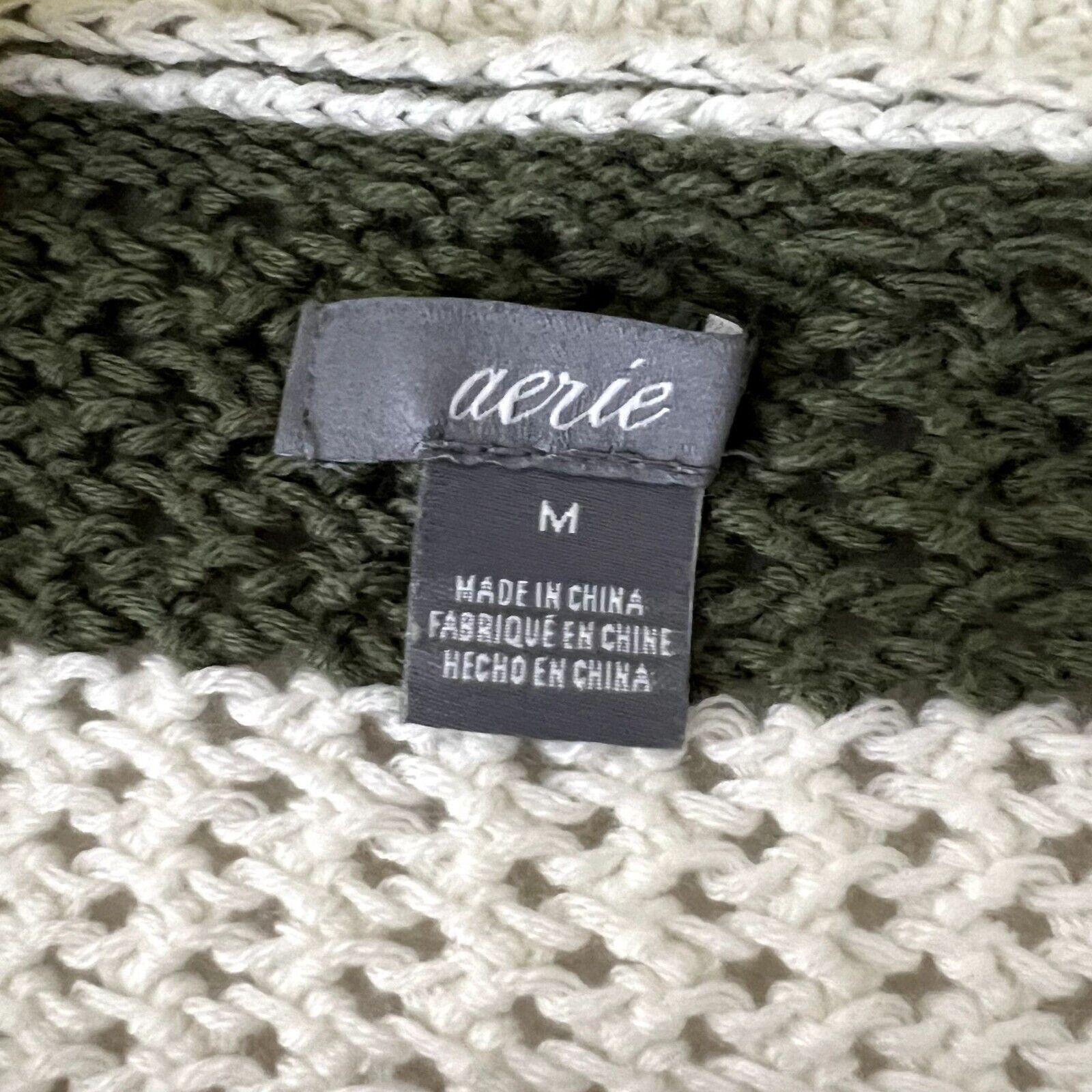 Other Aerie Green Striped Knit Sweater Size M / US 6-8 / IT 42-44 - 6 Thumbnail
