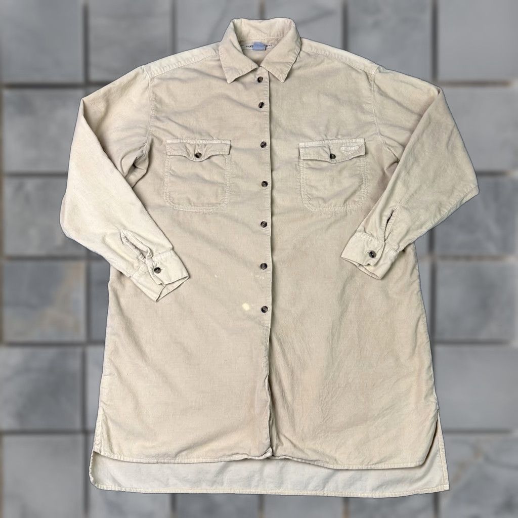 Vintage VINTAGE Marithe Francois Girbaud Shirt Men S Brown Corduroy Button-Up Long Sleeve Distressed 90s Size US S / EU 44-46 / 1 - 1 Thumbnail