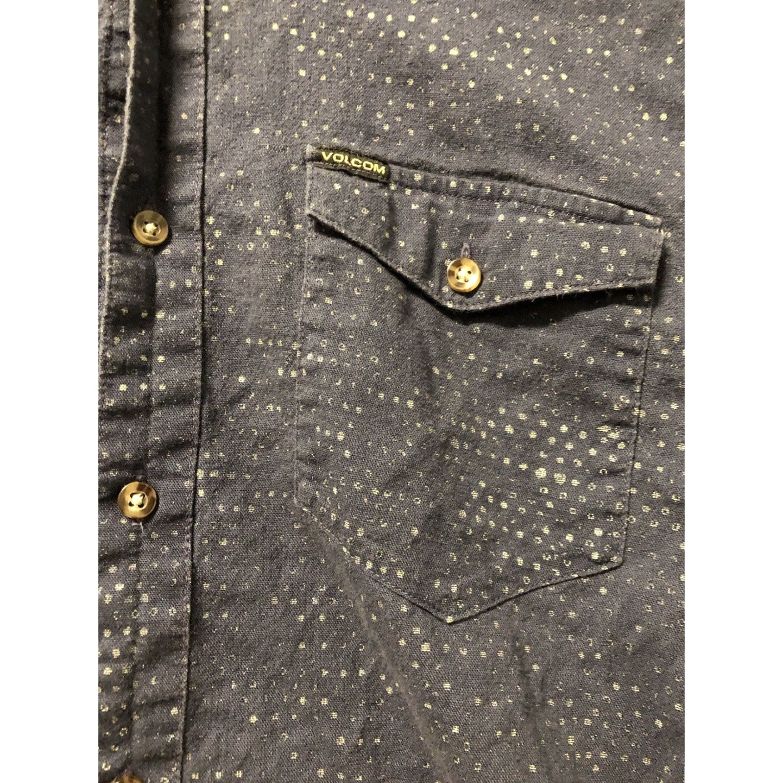 Volcom Volcom Button-Up Shirt Blue Large Regular Cotton Breathable Mens Short Sleeve Classic Fit Size US L / EU 52-54 / 3 - 3 Thumbnail