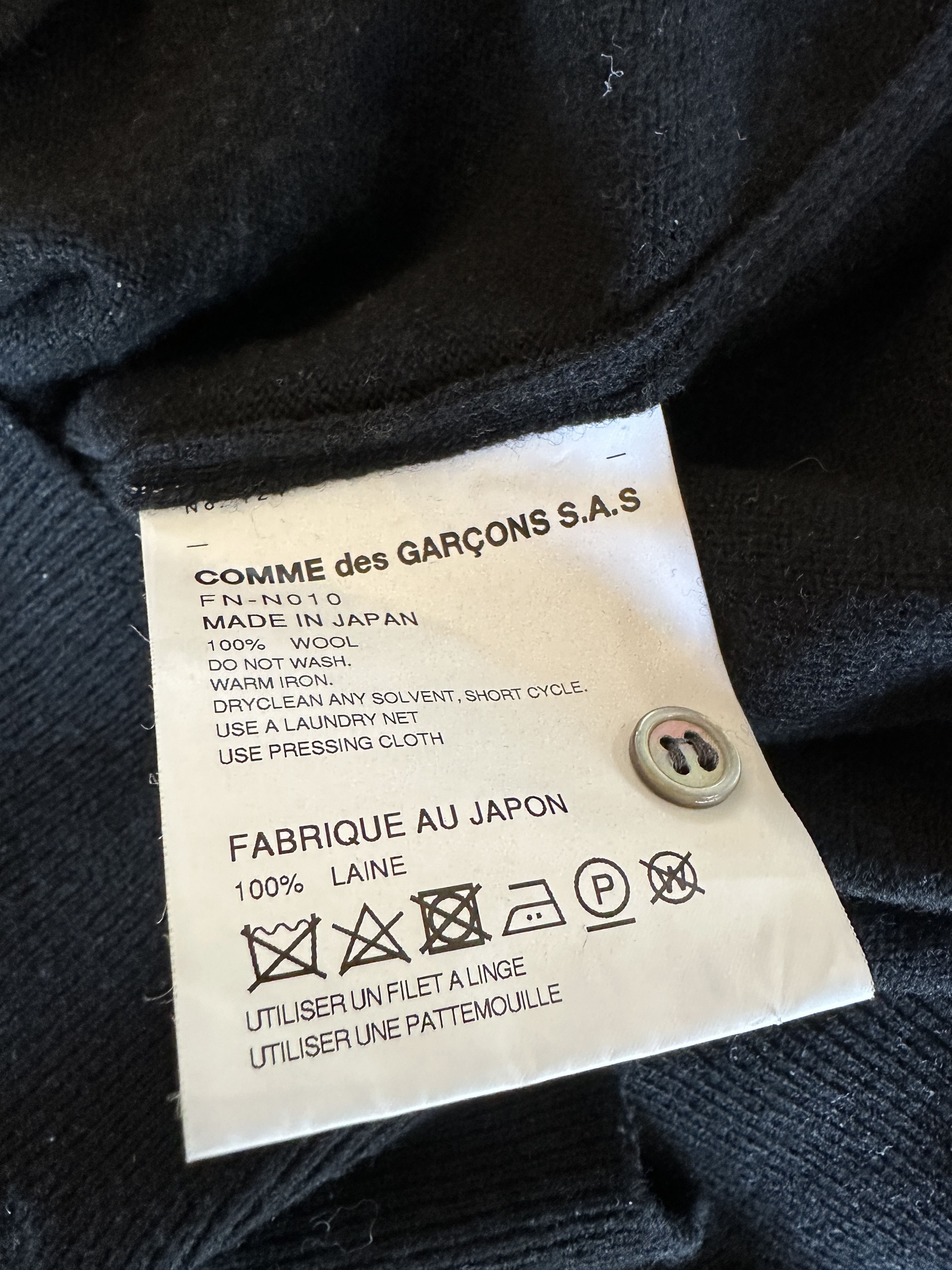Comme des Garcons Comme des Garcons Wool Quarter Button Sweater Size US M / EU 48-50 / 2 - 4 Thumbnail