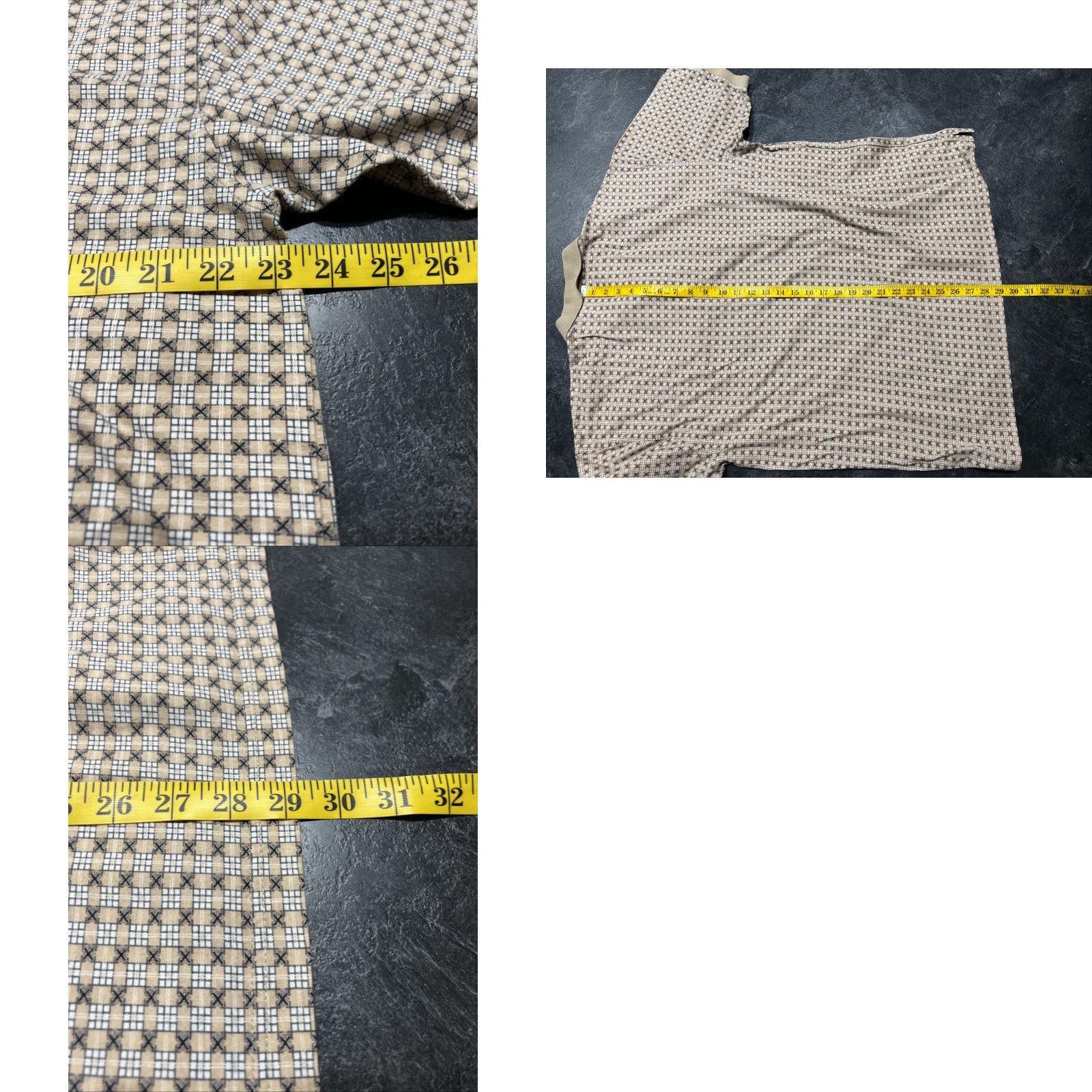 Murano Murano Polo Shirt Geometric Golf 100% Cotton Men’s XL Beige S/S Shirt Size US XL / EU 56 / 4 - 8 Thumbnail