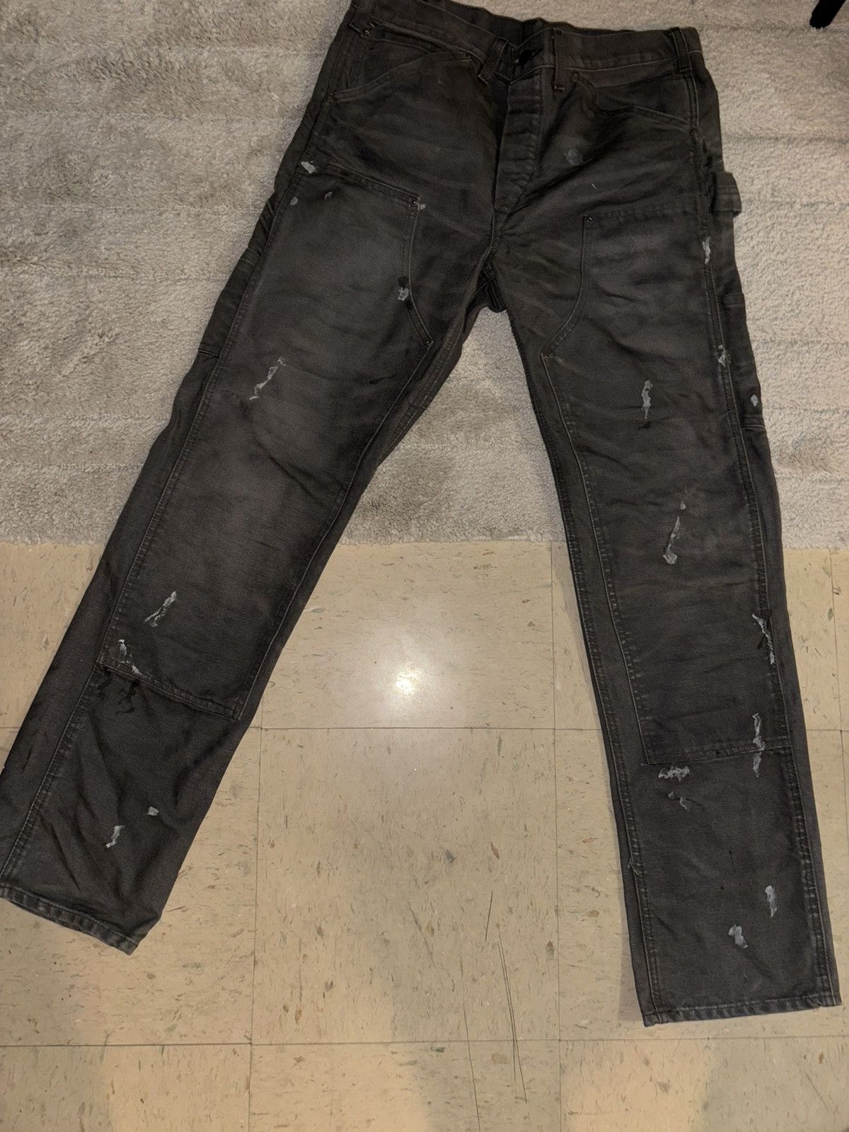 RRL Ralph Lauren Rrl distressed Grey engineer fit canvas Trouser Size US 30 / EU 46 - 2 Thumbnail