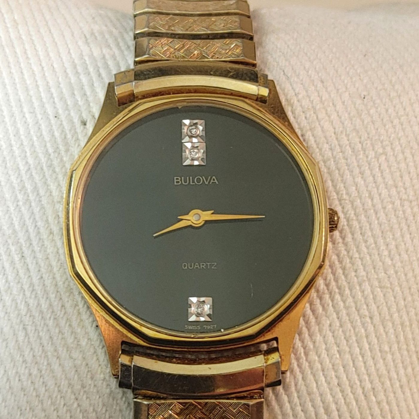 Bulova Bulova Quartz Gold Tone Watch Vintage Diamond Accents Stainl Size ONE SIZE - 1 Thumbnail