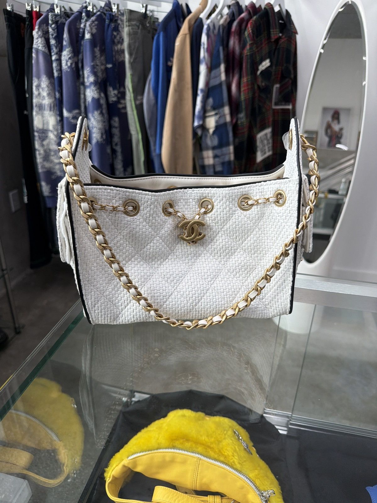 Chanel Chanel 25 Mini Raffia White Hobo bag Size ONE SIZE - 1 Thumbnail