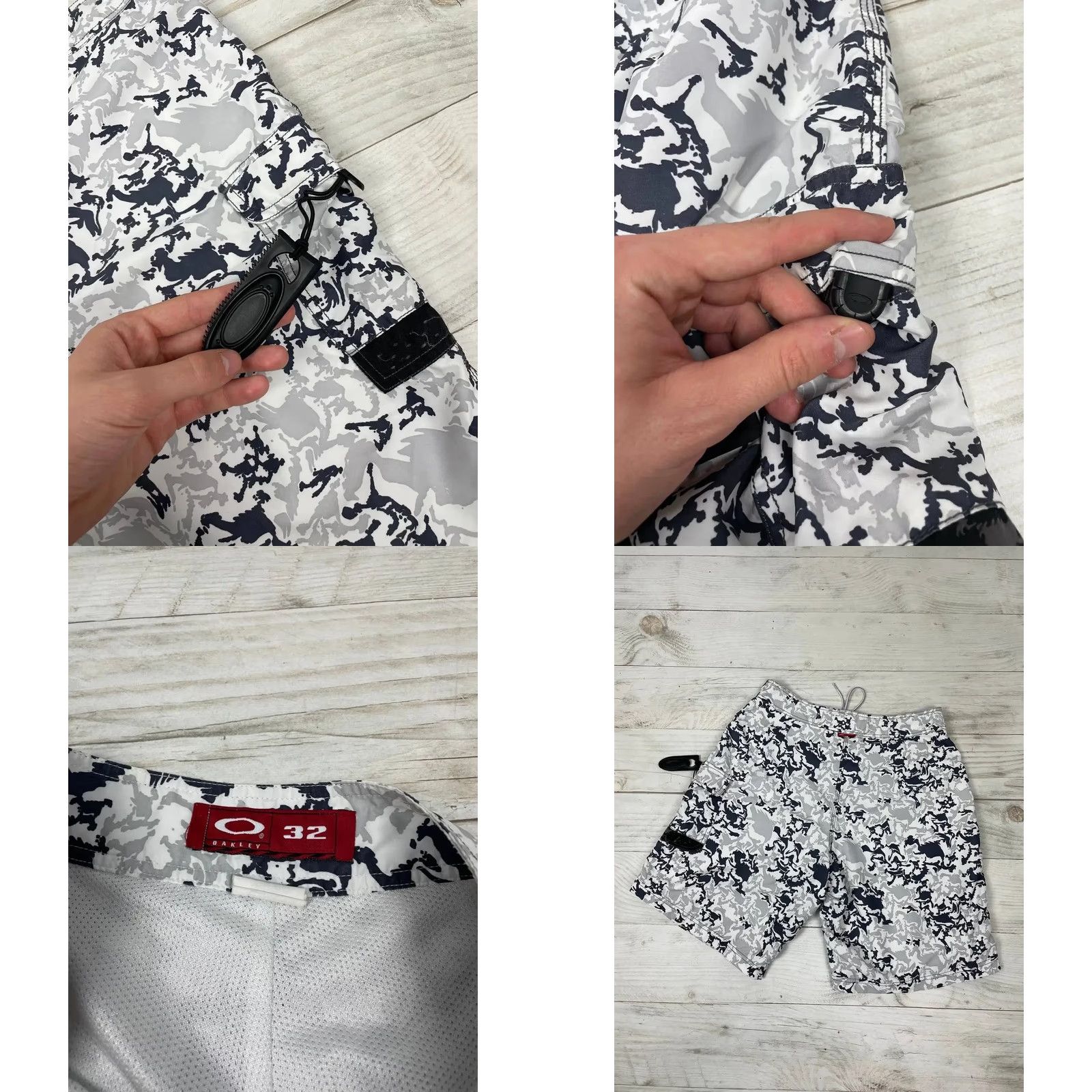 Oakley VINTAGE Oakley Men's Swim Shorts Bottom 32 White Drawstring 00s Skulls 9.06 in 11.81 in 23 cm 30 cm 33 cm Size US 32 / EU 48 - 8 Thumbnail