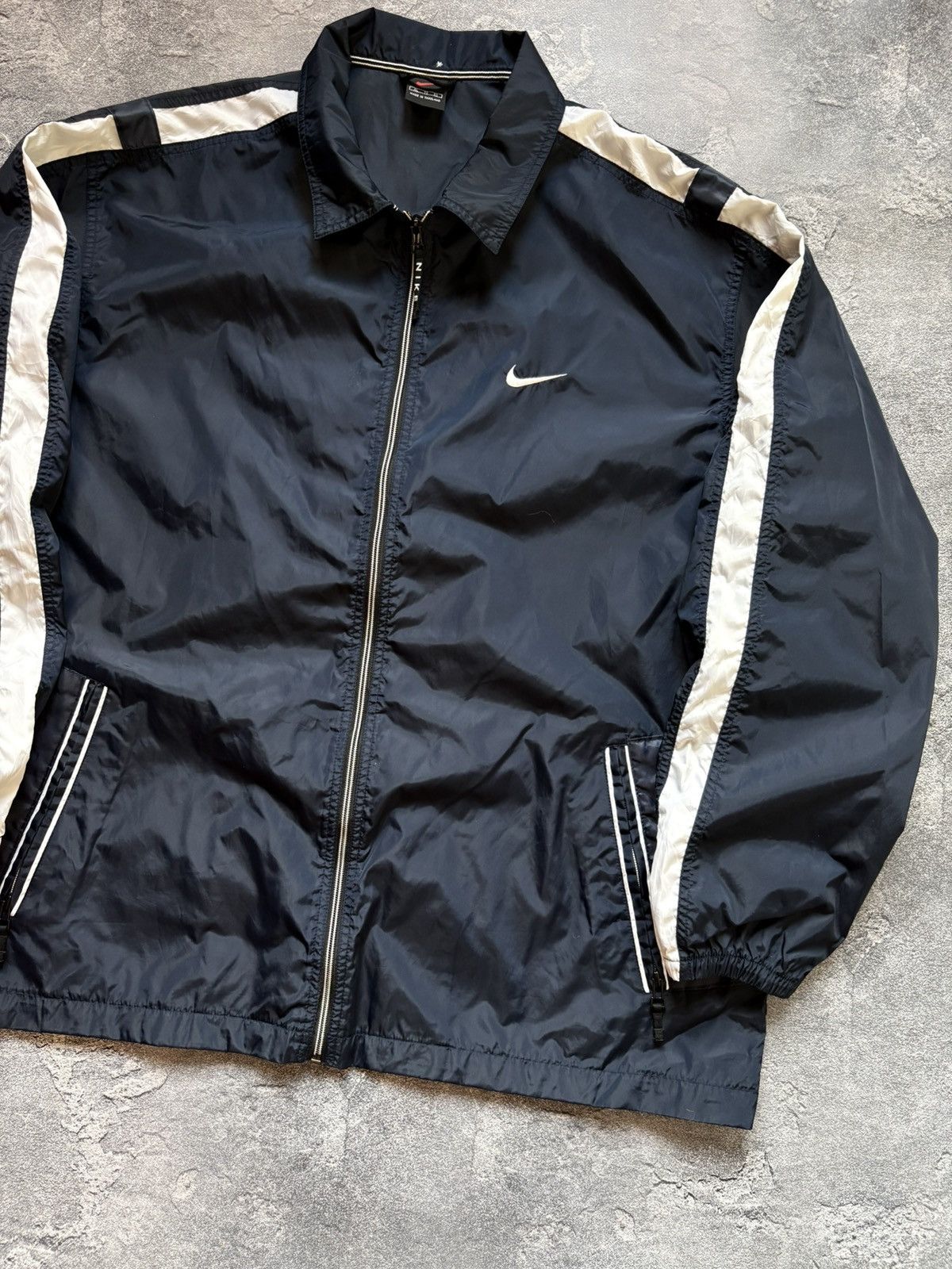 Nike Vintage 90s Nike Y2K Streetwear Swoosh Nylon Track Jacket Size US XL / EU 56 / 4 - 3 Thumbnail