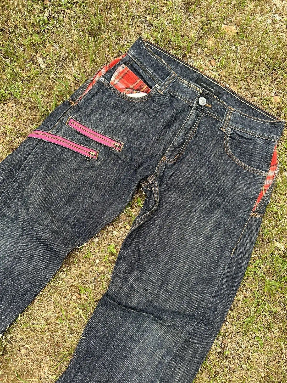 Seditionaries MEMORY SPECIAL JEANS CURVE TWIST LEG CHECK PLAID DENIM PANTS Size US 30 / EU 46 - 9 Thumbnail