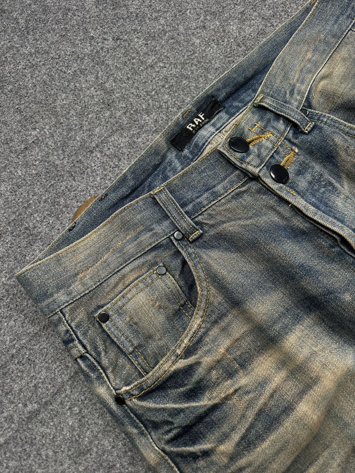 Raf by Raf Simons Raf By Raf Simons - Faded Blue Washed Ripped Knees Denim Size US 33 - 5 Thumbnail