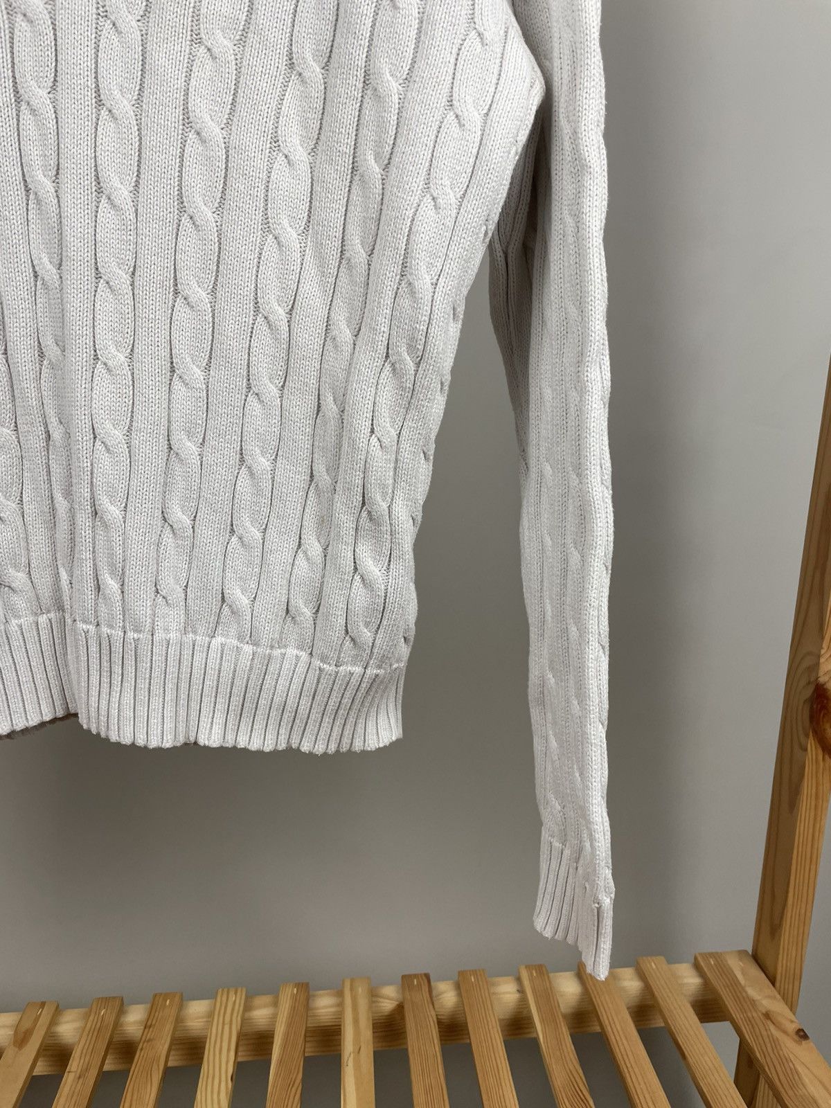 Polo Ralph Lauren × Ralph Lauren Polo Ralph Lauren cable knit v neck cotton sweater women’s Size L / US 10 / IT 46 - 3 Thumbnail