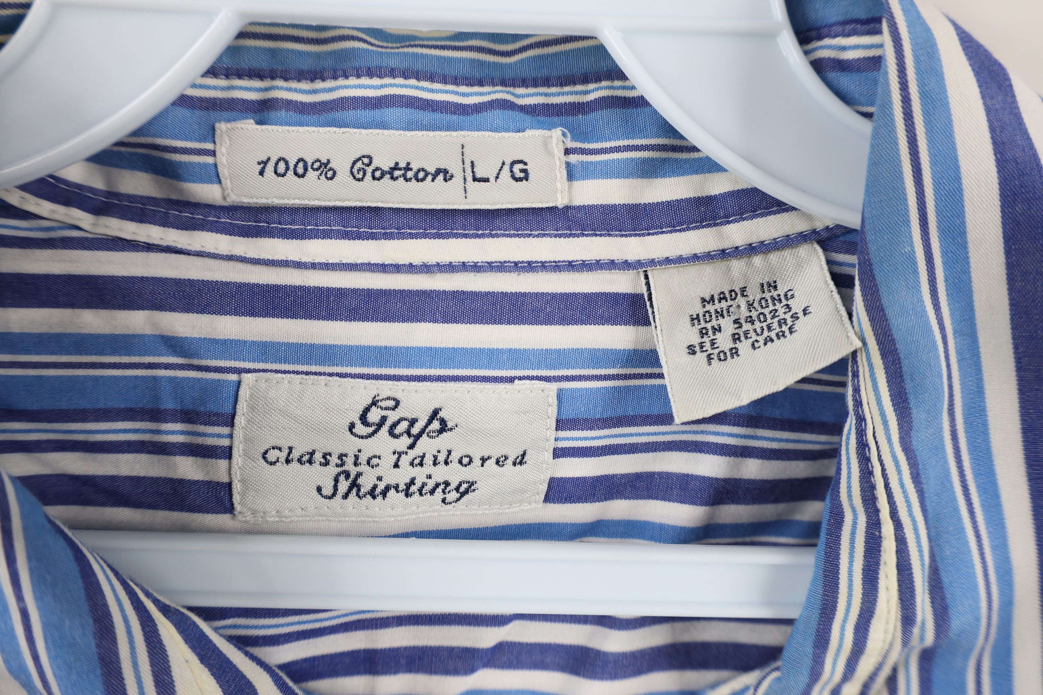 Gap × Vintage Vintage 90s Gap Striped Short Sleeve Collared Button Shirt Size US L / EU 52-54 / 3 - 7 Thumbnail