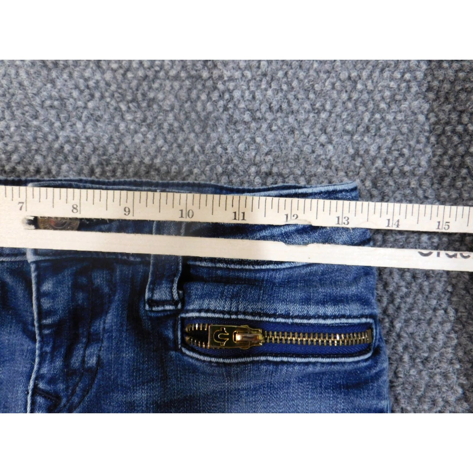True Religion true religion jeans Women Skinny Jeans 28 Blue Denim Zip Ankle Stretch Vintage Cowboy 28in Inseam Womens Size 26" / US 2 / IT 38 - 5 Thumbnail