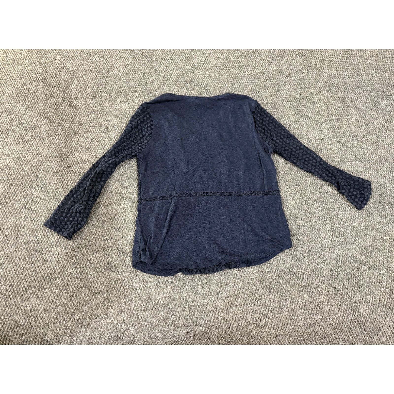 Lucky Brand Lucky Brand Blouse Womens XS Blue Sheer Lace Long Sleeve Lightweight Casua lут Size XS / US 0-2 / IT 36-38 - 6 Thumbnail