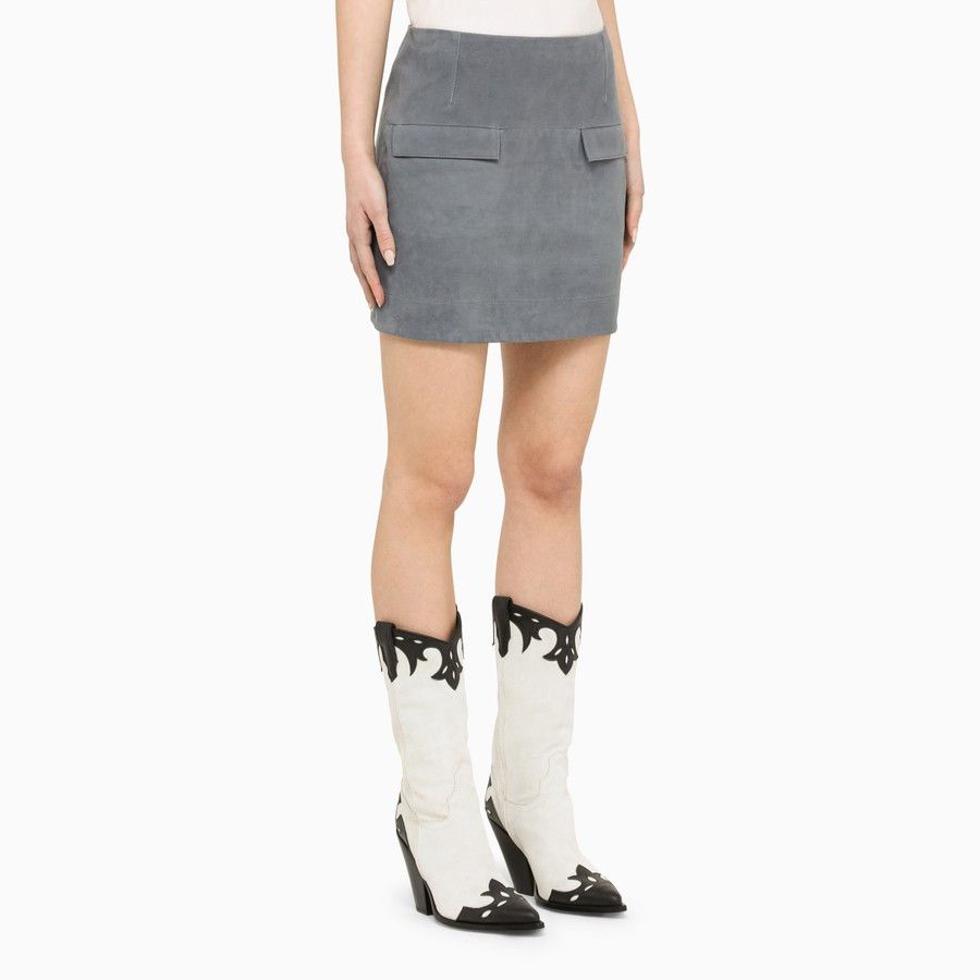 Loulou de Saison o1d2blof0824 Suede Mini Skirt in Grey Size 27" / US 4 / IT 40 - 3 Thumbnail