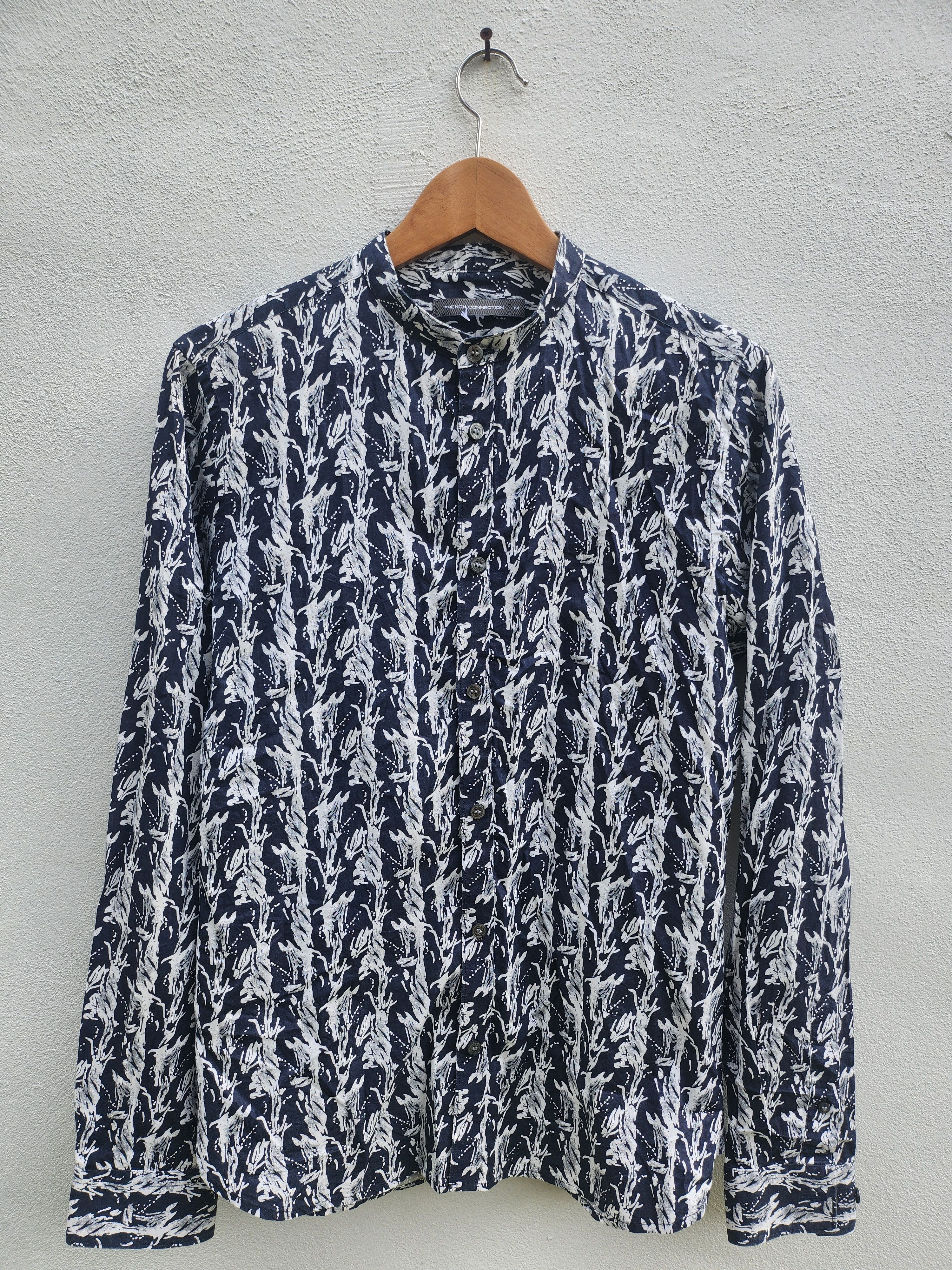 FCUK × Japanese Brand 💥FCUK French Connection Abstract Mandarin Casual Shirt Size US M / EU 48-50 / 2 - 3 Thumbnail