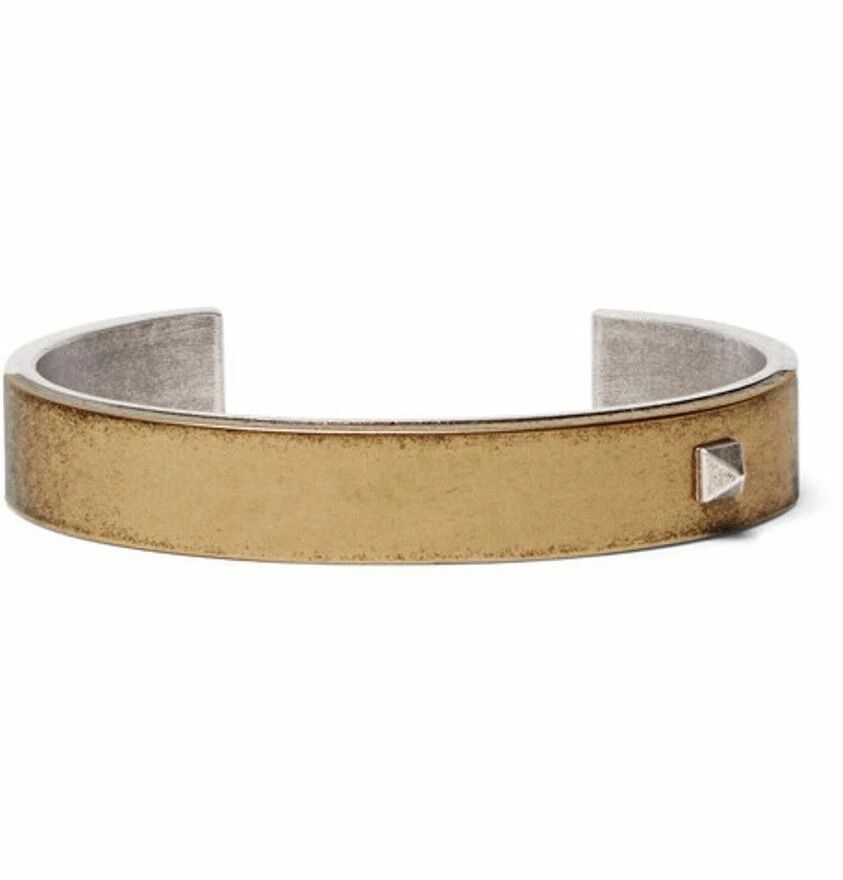 Valentino Gold tone Cuff burnished metallic men rockstud enameled Size ONE SIZE - 1 Thumbnail