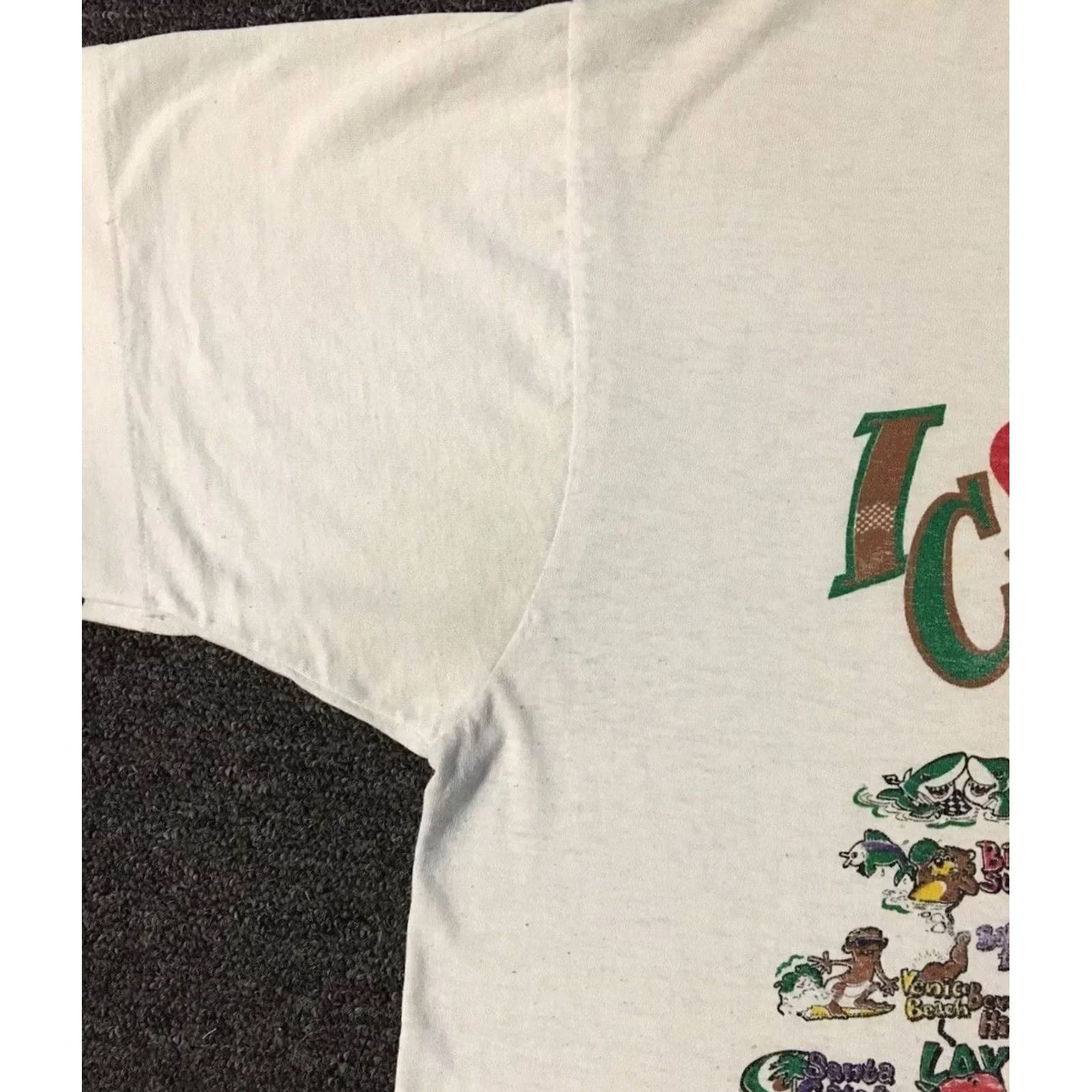 Vintage VINTAGE I Love California Faded Distress Shirt S White Mens 90s 80s Band Graphic Grunge Surf USA Beach Cartoon 80s Distressed Single Stitch T-Shirt Size US S / EU 44-46 / 1 - 7 Thumbnail