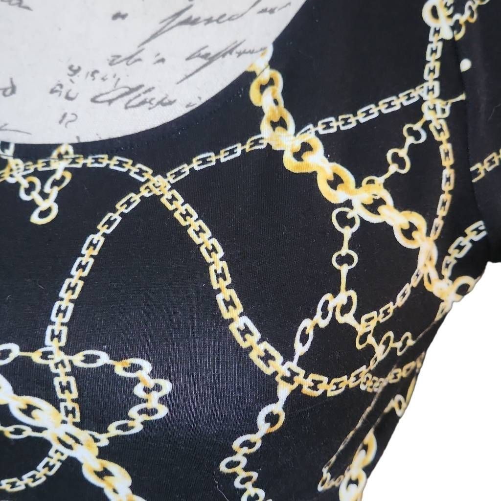 Forever 21 Forever 21 Women's Size Medium Black Gold Chain Print Short Size M / US 6-8 / IT 42-44 - 6 Thumbnail