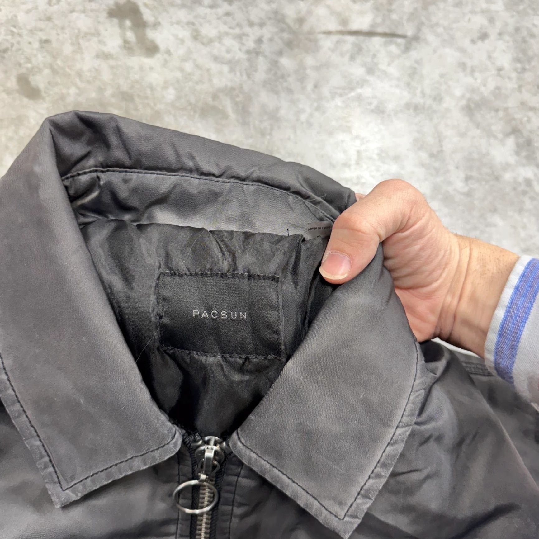 Pacsun PacSun Jacket Mens Small Black Zip Bomber Workwear Snap Cuffs Ring Pull Star Size US S / EU 44-46 / 1 - 4 Thumbnail