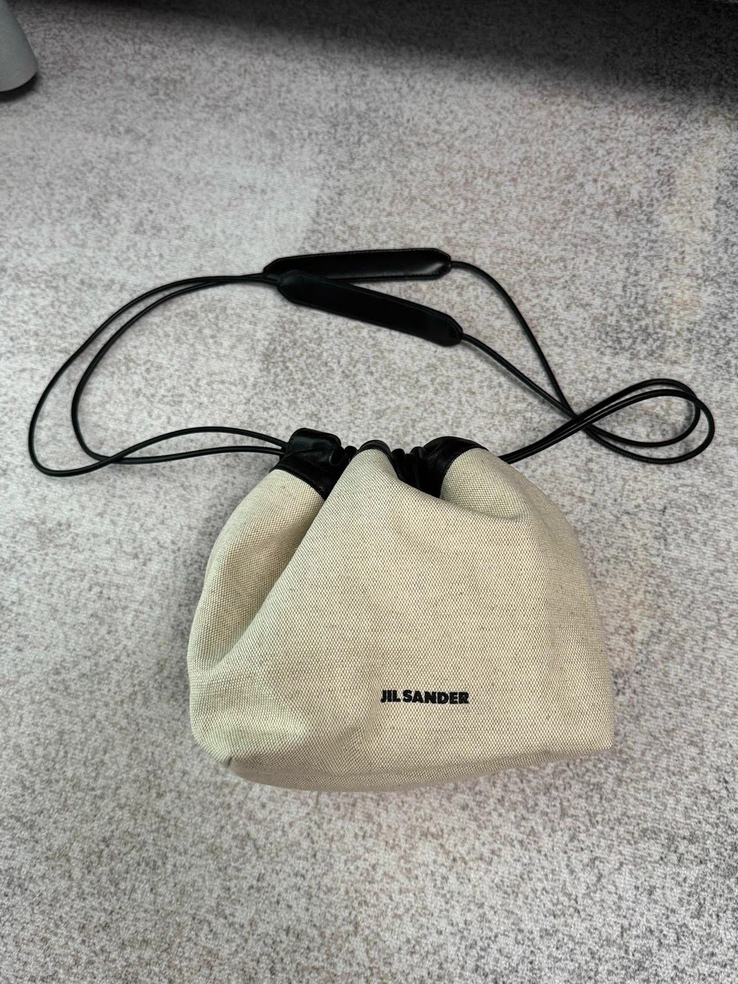 Jil Sander White Canvas Drawstring Pouch Bag Size ONE SIZE - 1 Thumbnail