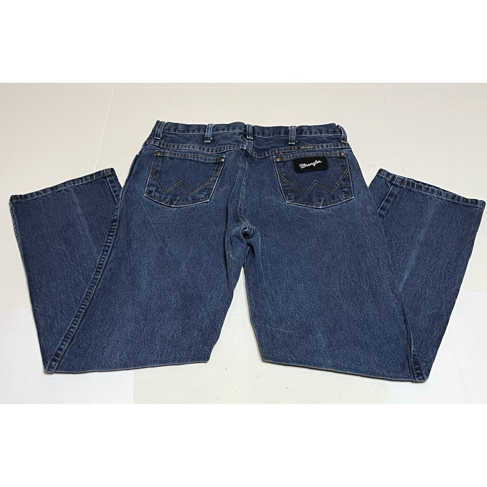 Wrangler VINTAGE Wrangler Silver Edition Jeans Cowboy Western Rodeo Denim 32x29 34x30 Solid Dark Blue Cotton Zip Button Logo Mens Regular Size US 32 / EU 48 - 2 Thumbnail
